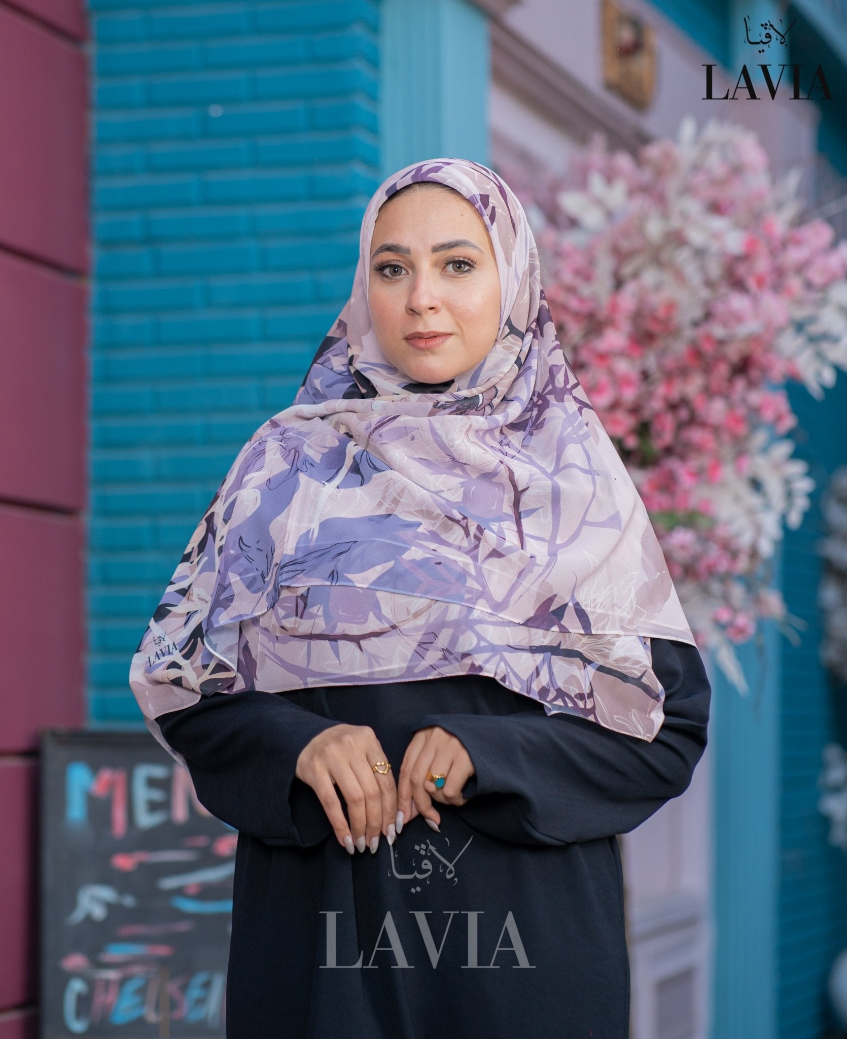 🖤 خمار ماليزي فاخر من جورجيت مطبوع – إصدار 2025 🖤 - Lavia