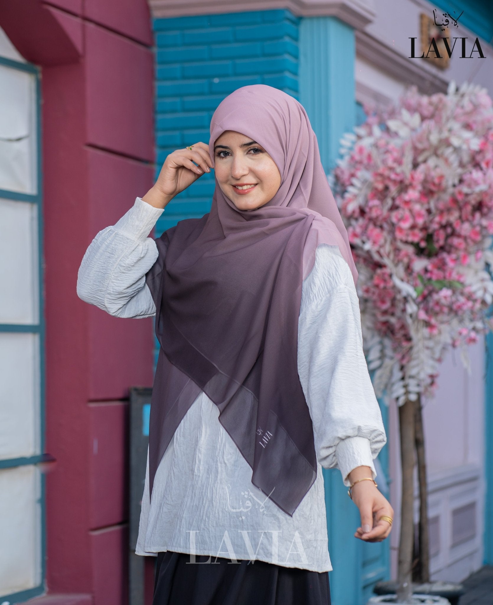 🖤 خمار ماليزي فاخر من جورجيت مطبوع – إصدار 2025 🖤 - Lavia