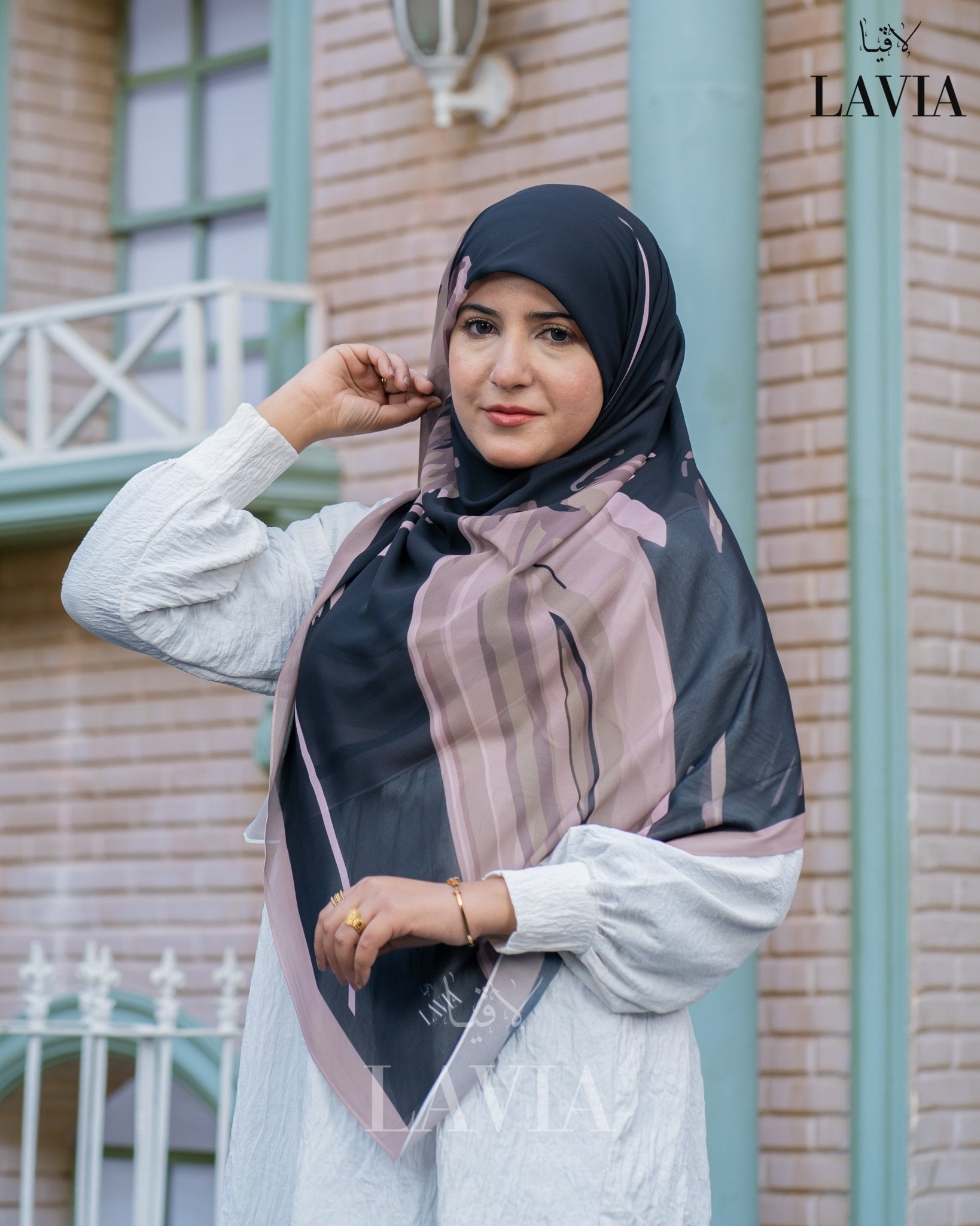 🖤 خمار ماليزي فاخر من جورجيت مطبوع – إصدار 2025 🖤 - Lavia