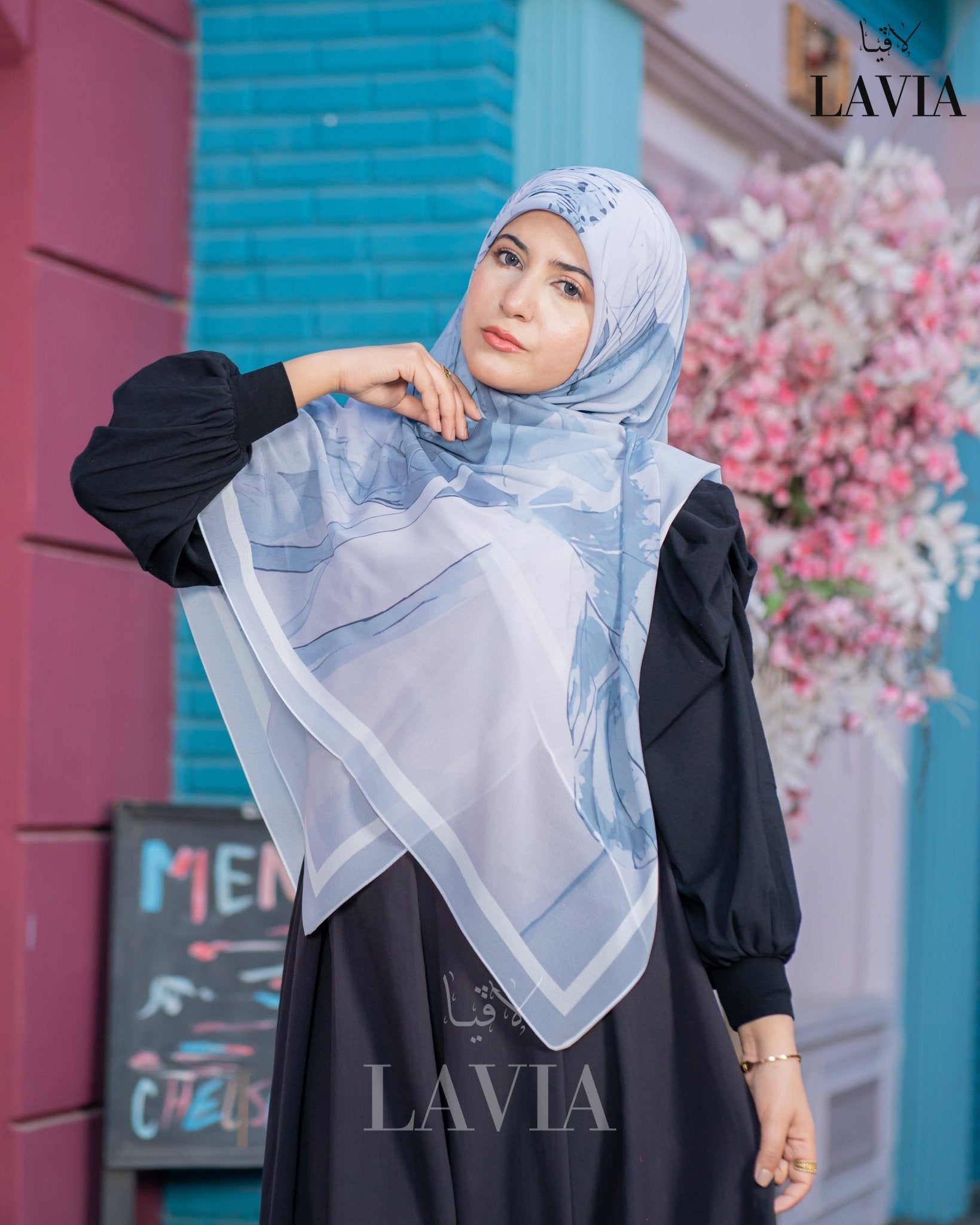 🖤 خمار ماليزي فاخر من جورجيت مطبوع – إصدار 2025 🖤 - Lavia