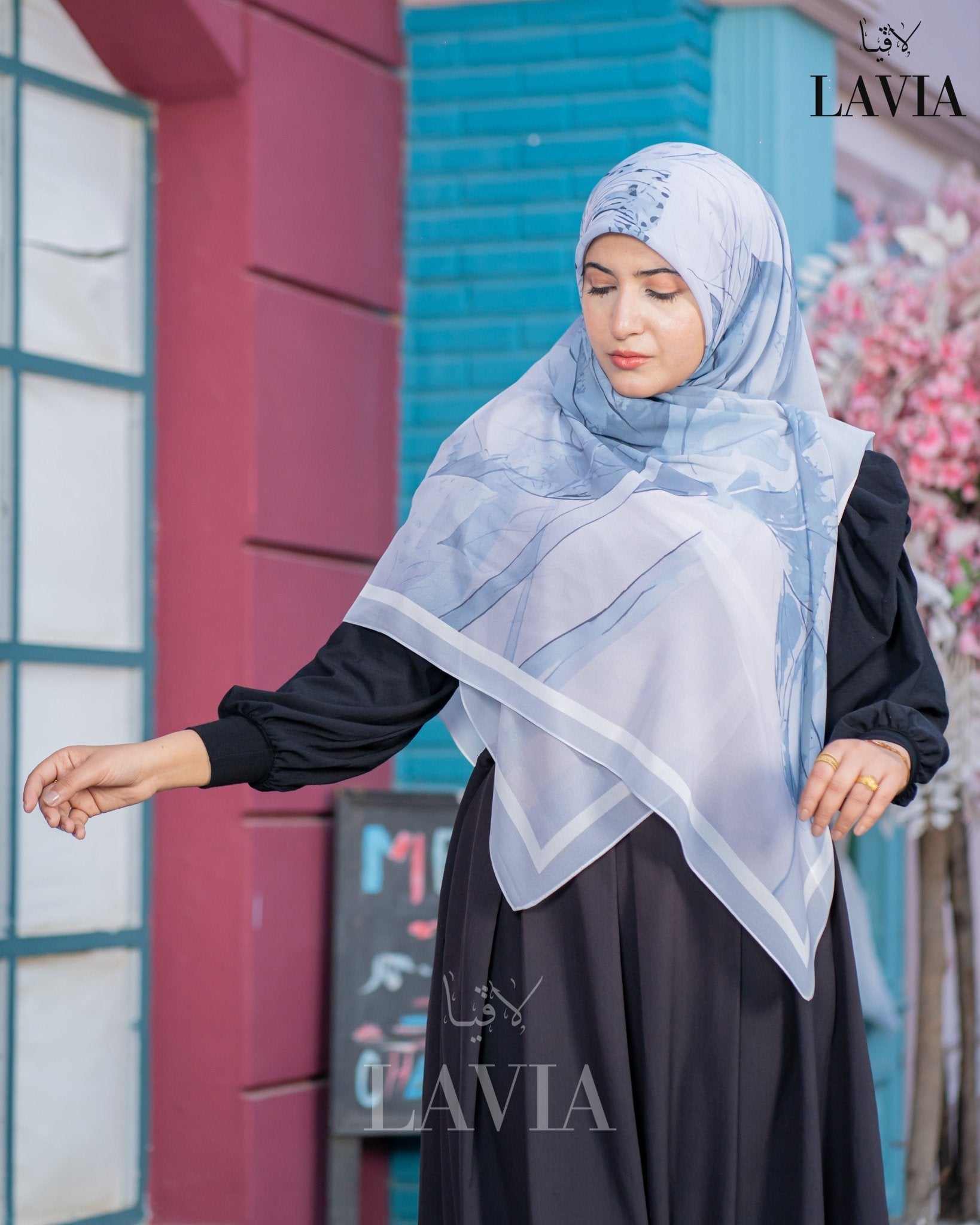 🖤 خمار ماليزي فاخر من جورجيت مطبوع – إصدار 2025 🖤 - Lavia