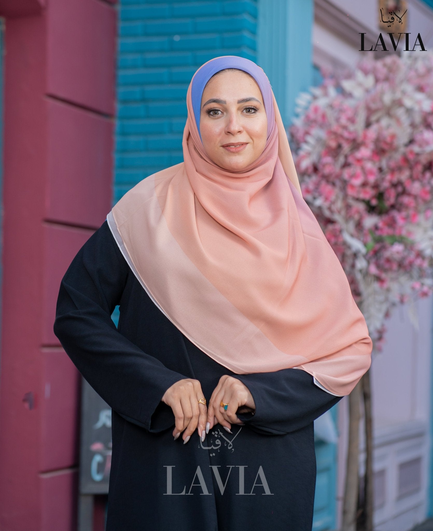 🖤 خمار ماليزي فاخر من جورجيت مطبوع – إصدار 2025 🖤 - Lavia
