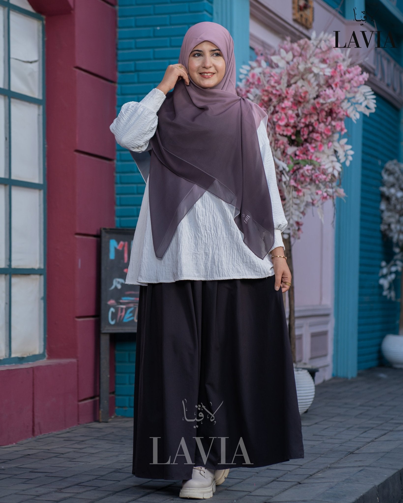 🖤 خمار ماليزي فاخر من جورجيت مطبوع – إصدار 2025 🖤 - Lavia