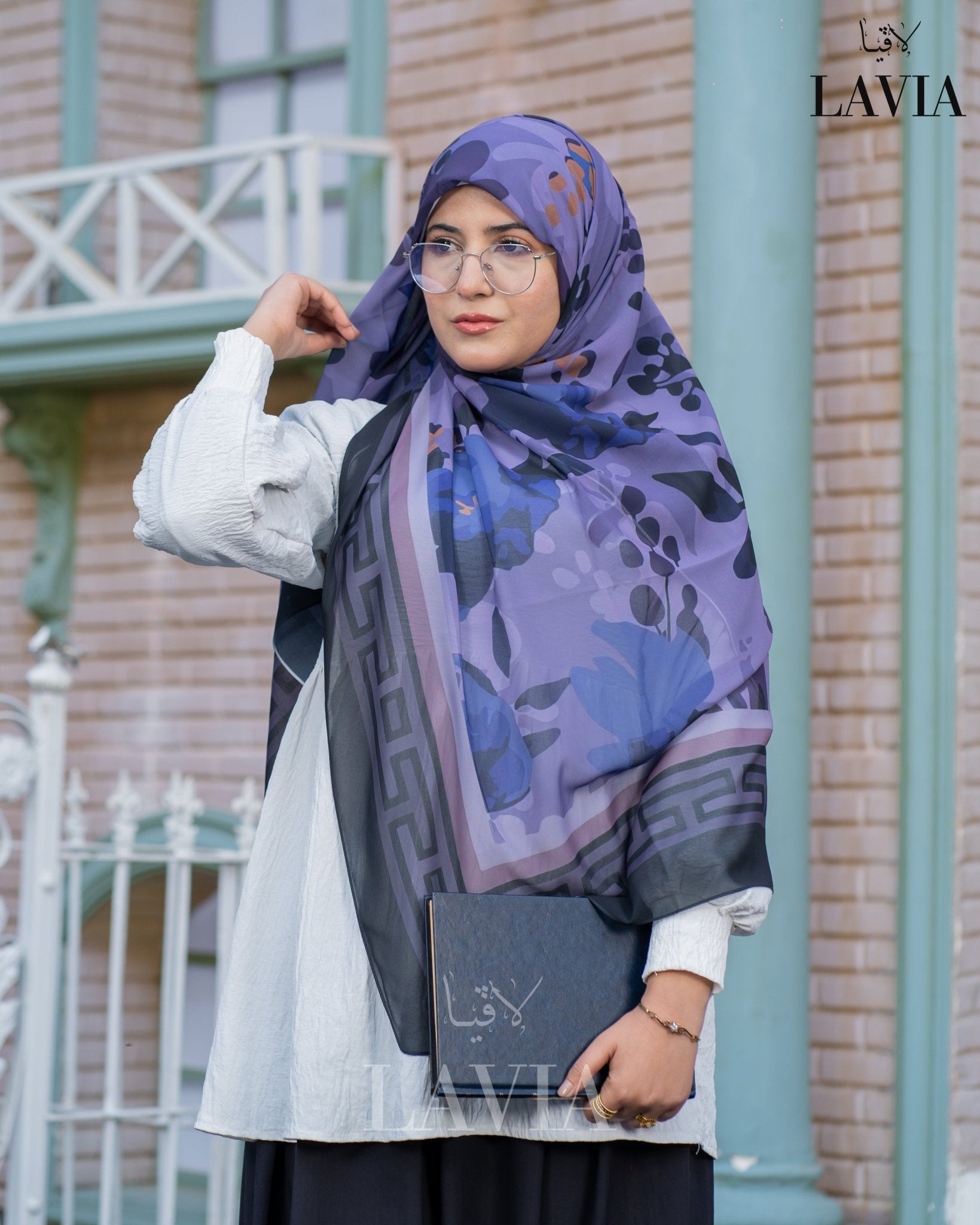 🖤 خمار ماليزي فاخر من جورجيت مطبوع – إصدار 2025 🖤 - Lavia