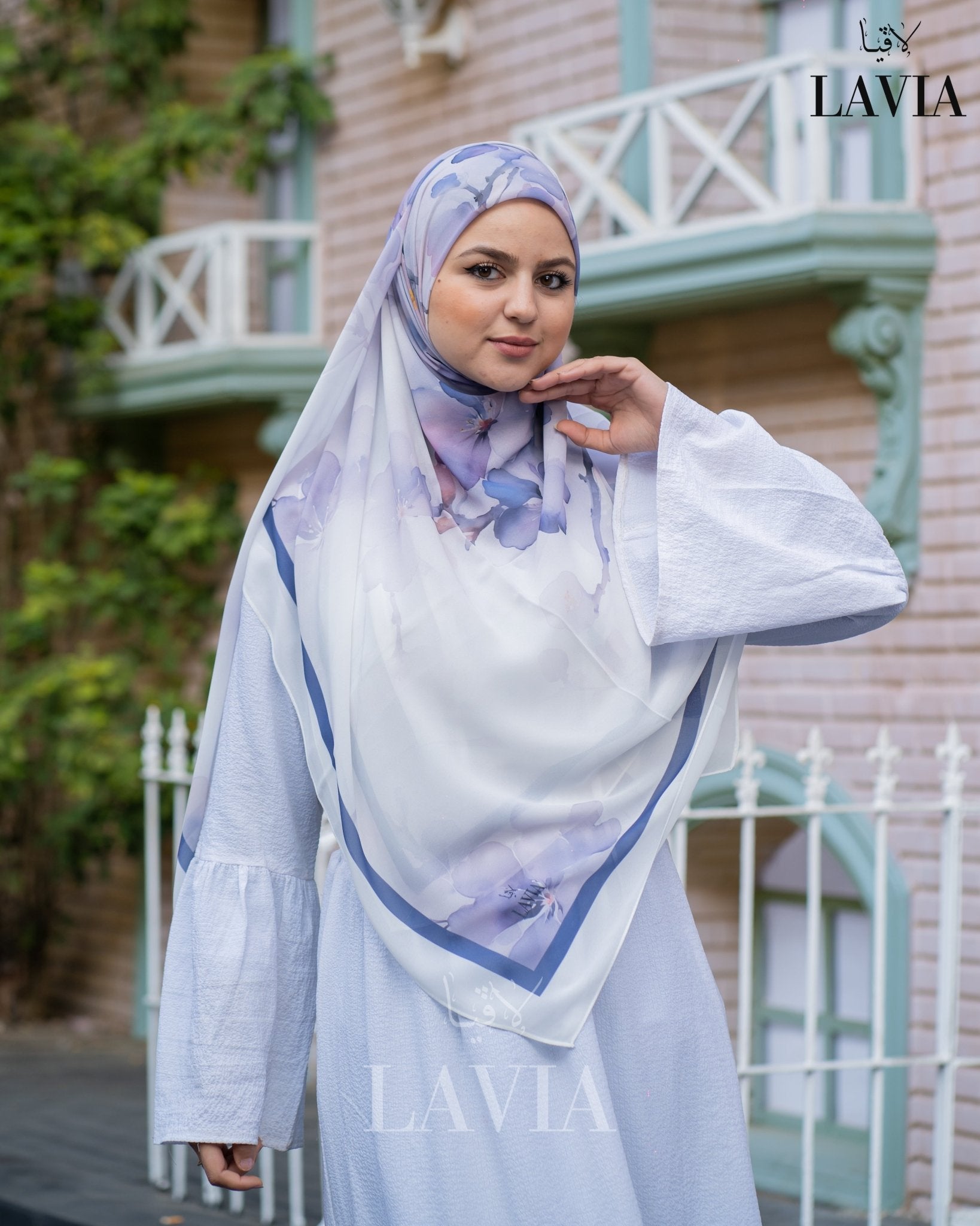 🖤 خمار ماليزي فاخر من جورجيت مطبوع – إصدار 2025 🖤 - Lavia