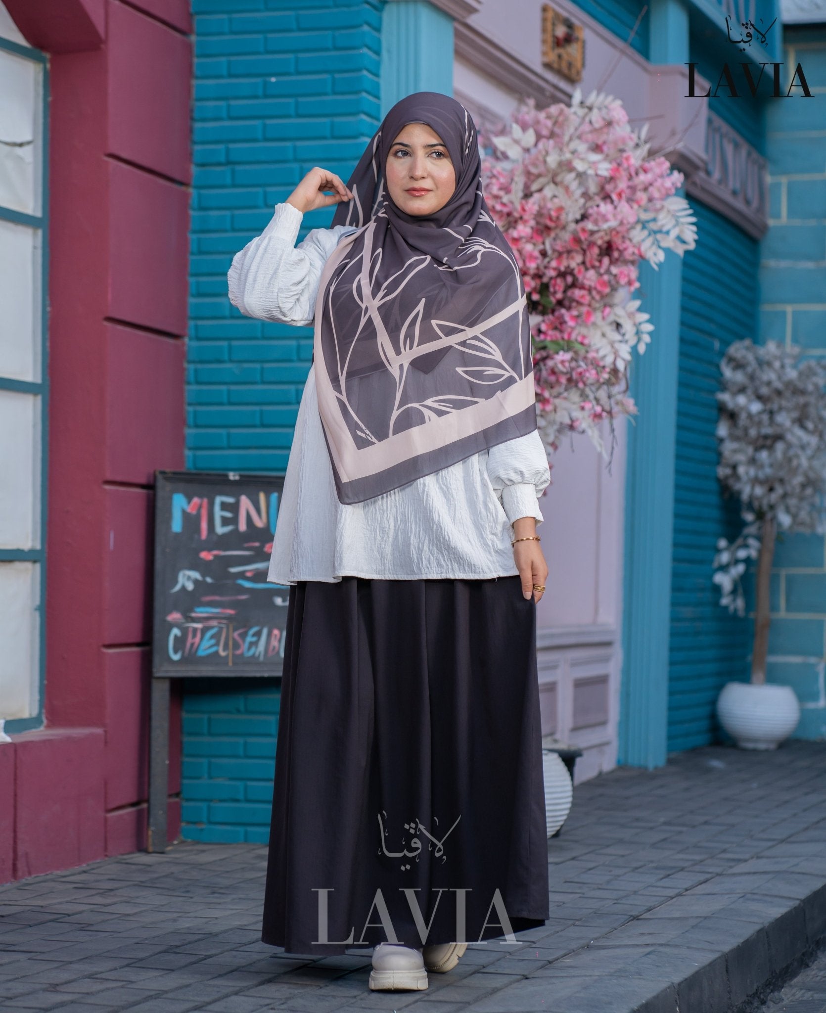 🖤 خمار ماليزي فاخر من جورجيت مطبوع – إصدار 2025 🖤 - Lavia