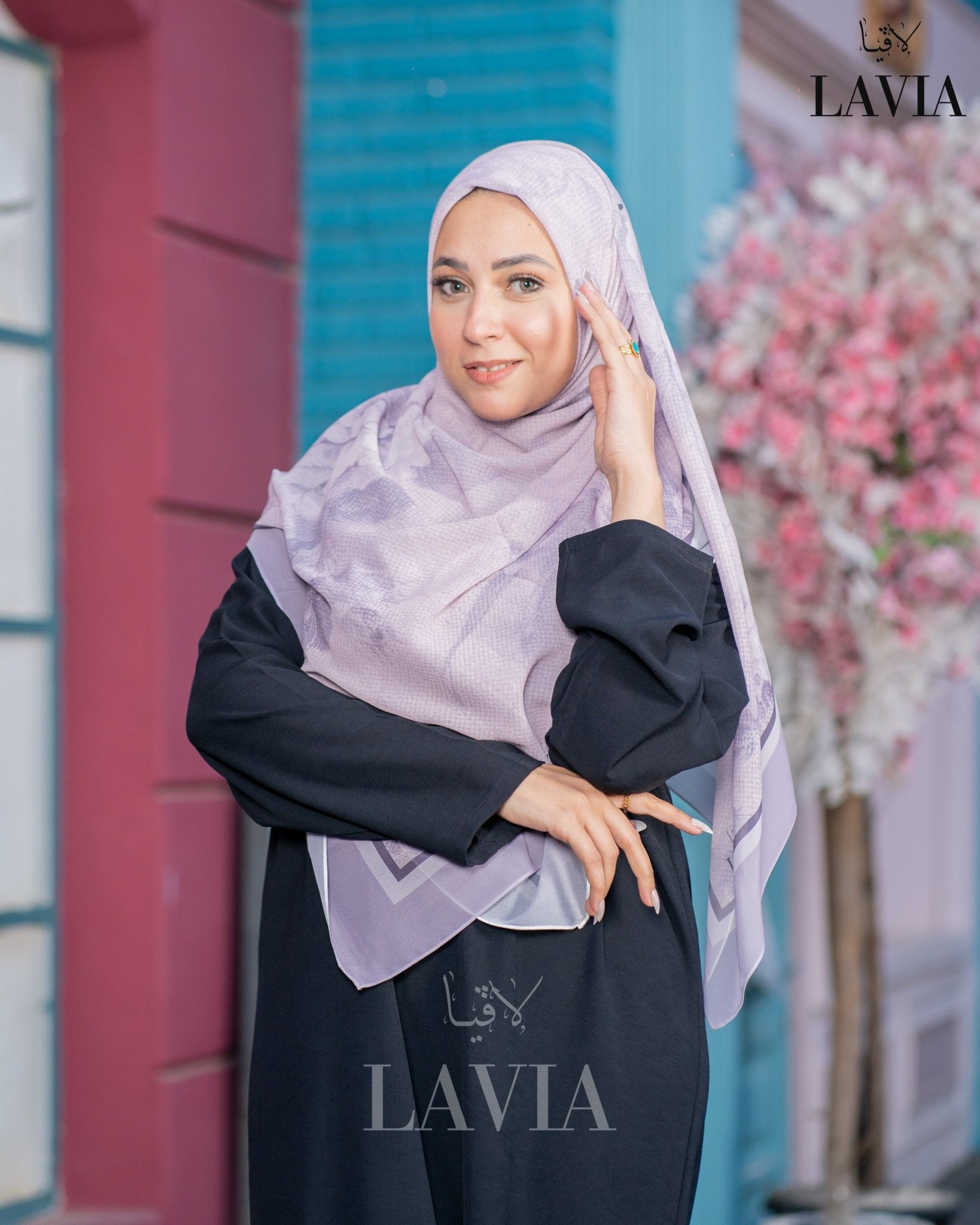 🖤 خمار ماليزي فاخر من جورجيت مطبوع – إصدار 2025 🖤 - Lavia