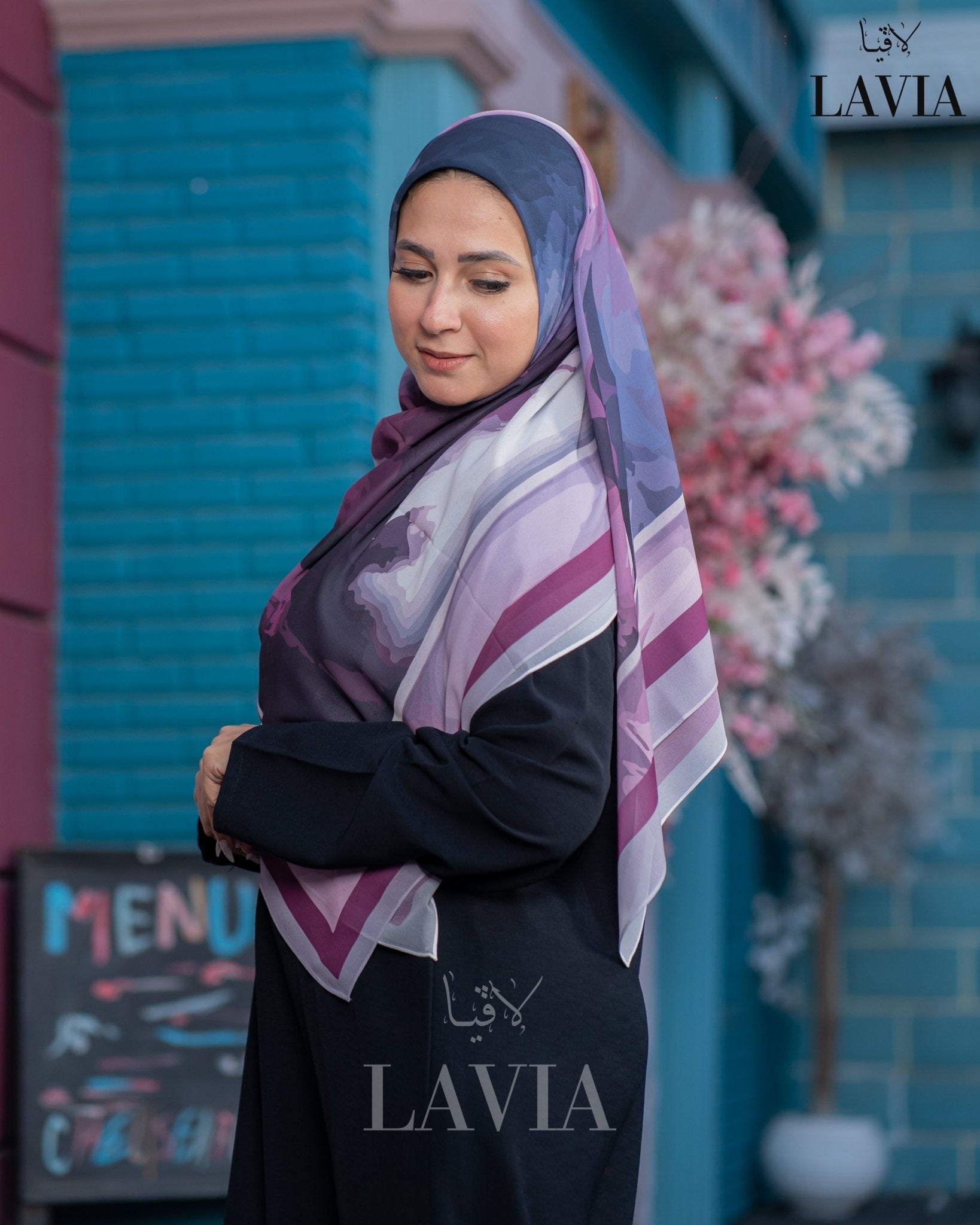 🖤 خمار ماليزي فاخر من جورجيت مطبوع – إصدار 2025 🖤 - Lavia