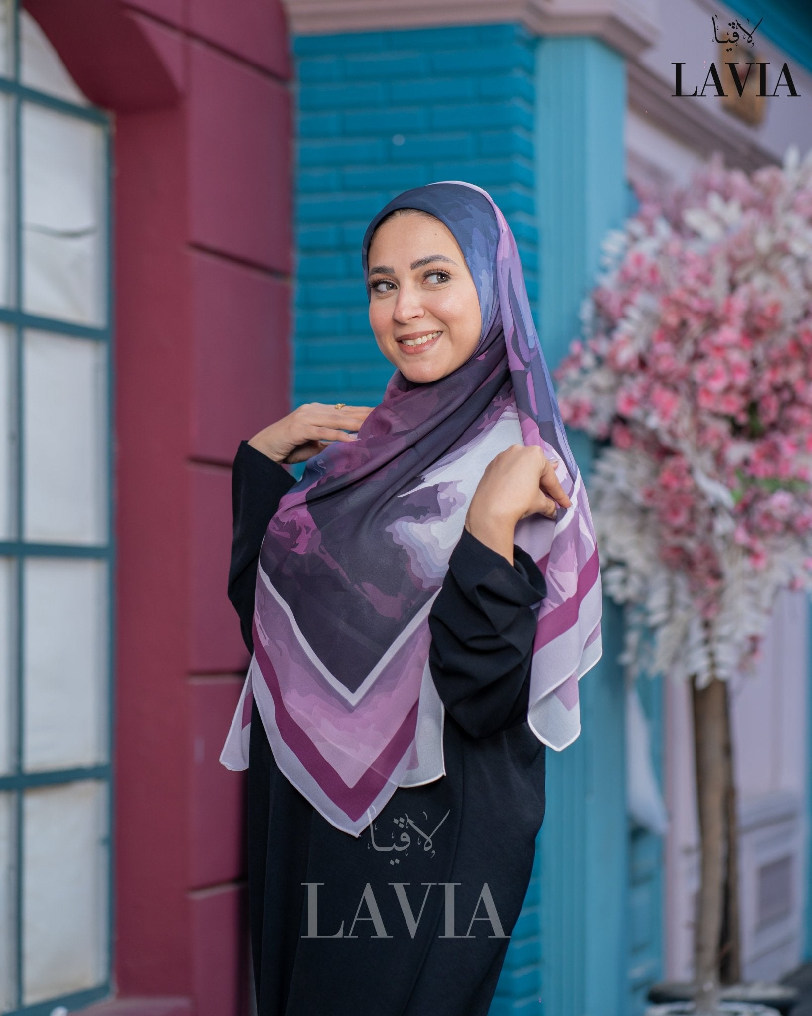 🖤 خمار ماليزي فاخر من جورجيت مطبوع – إصدار 2025 🖤 - Lavia
