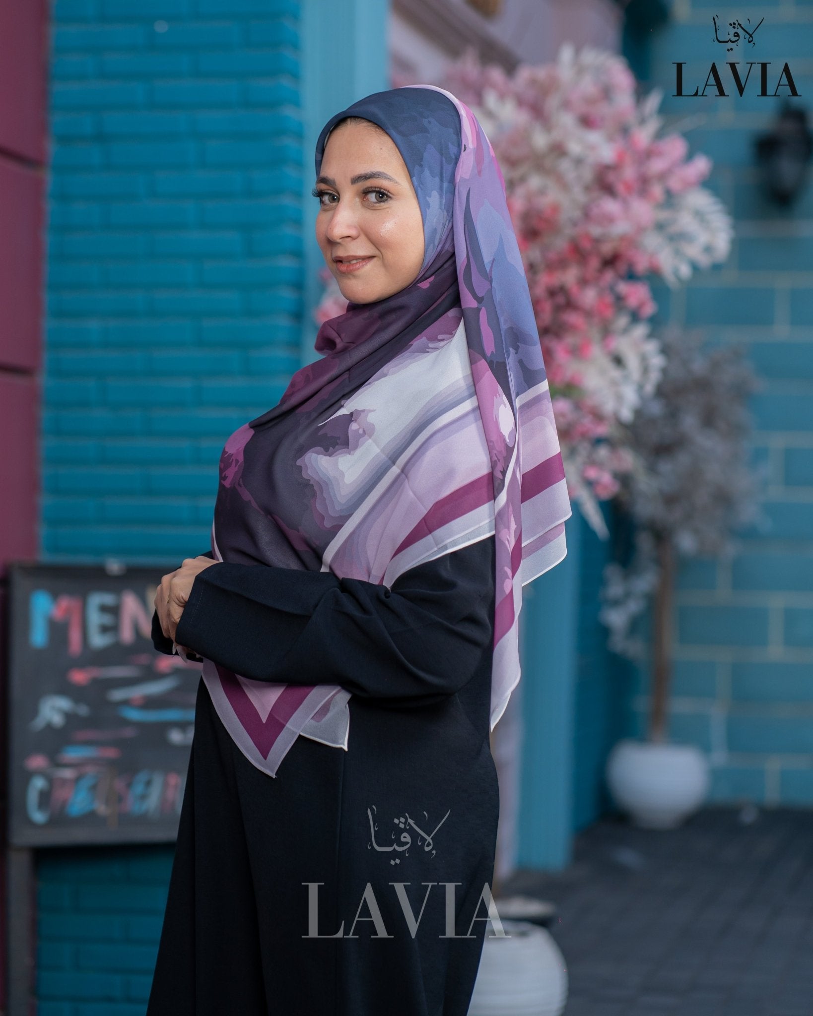 🖤 خمار ماليزي فاخر من جورجيت مطبوع – إصدار 2025 🖤 - Lavia