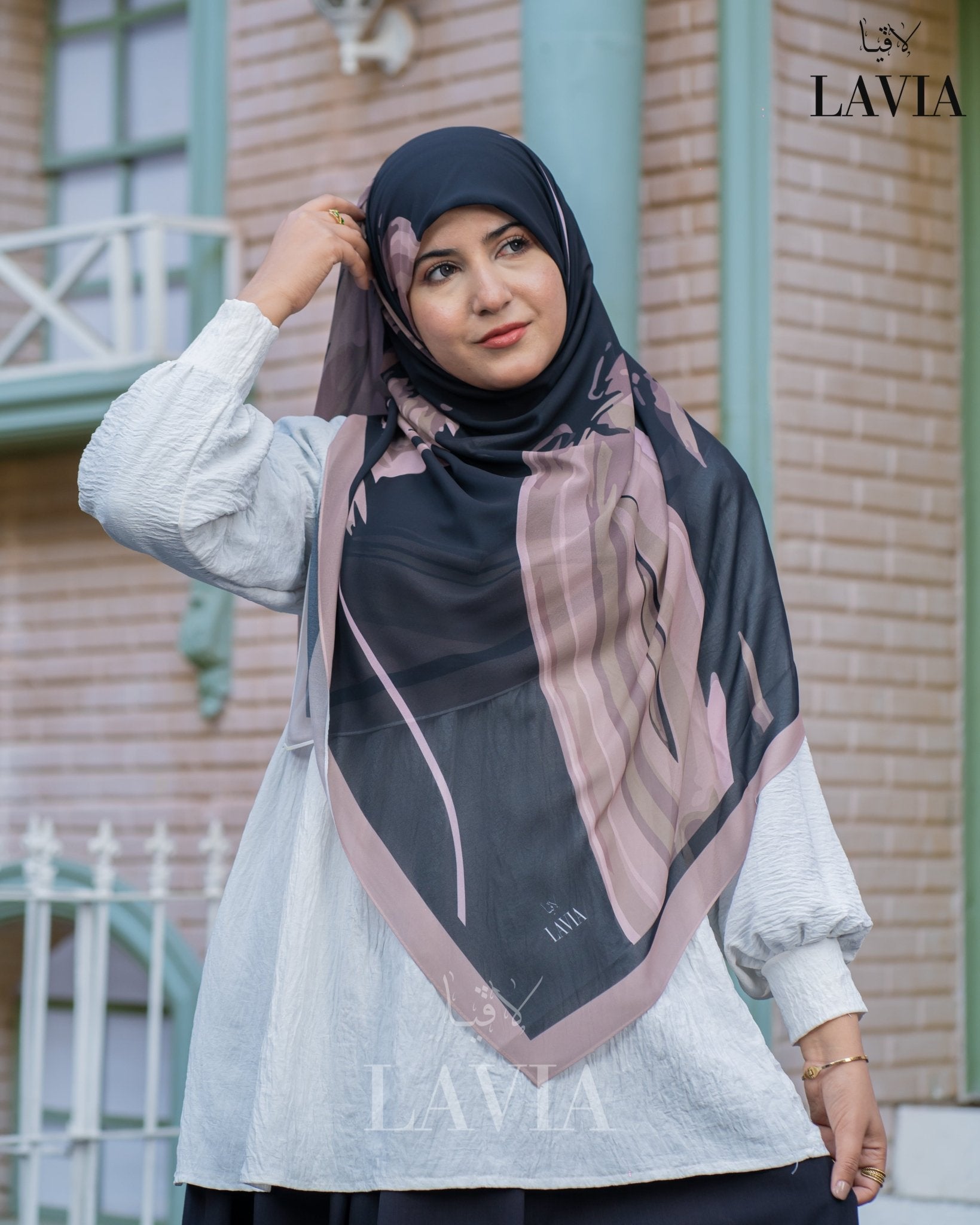 🖤 خمار ماليزي فاخر من جورجيت مطبوع – إصدار 2025 🖤 - Lavia