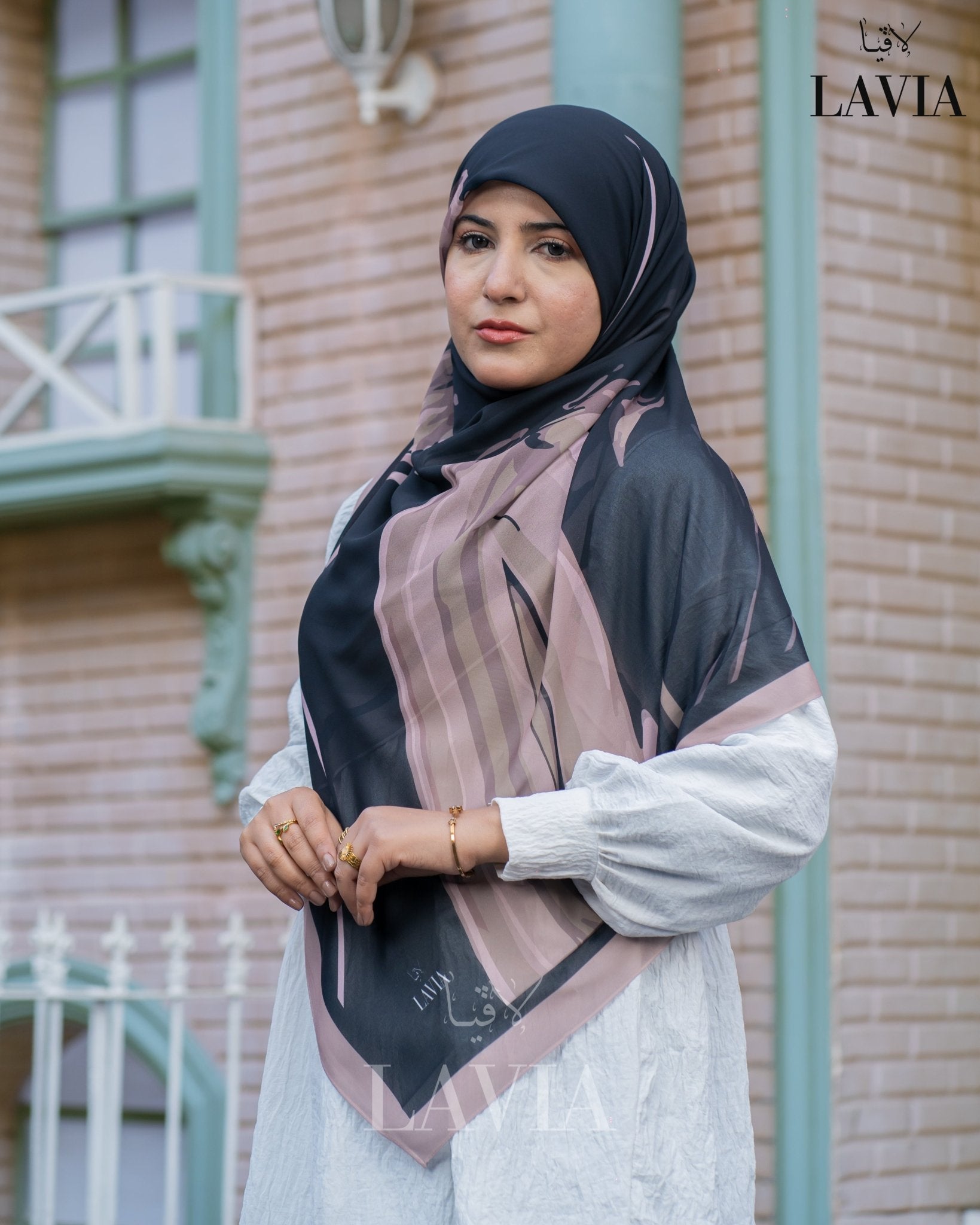 🖤 خمار ماليزي فاخر من جورجيت مطبوع – إصدار 2025 🖤 - Lavia