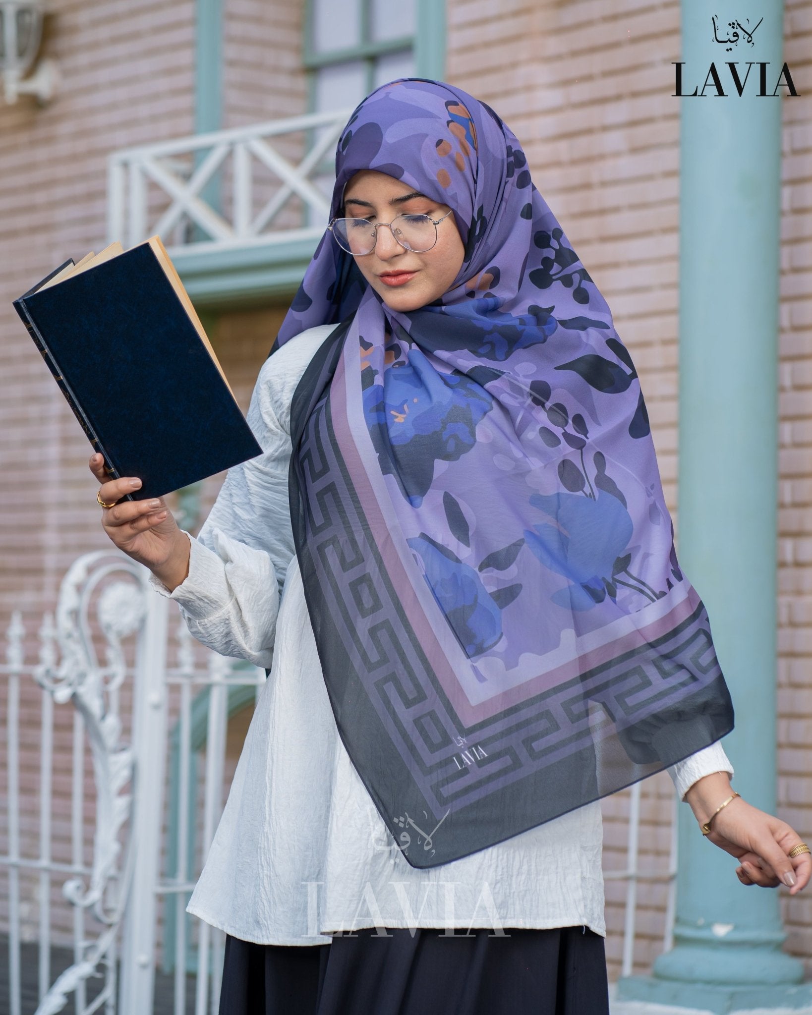 🖤 خمار ماليزي فاخر من جورجيت مطبوع – إصدار 2025 🖤 - Lavia