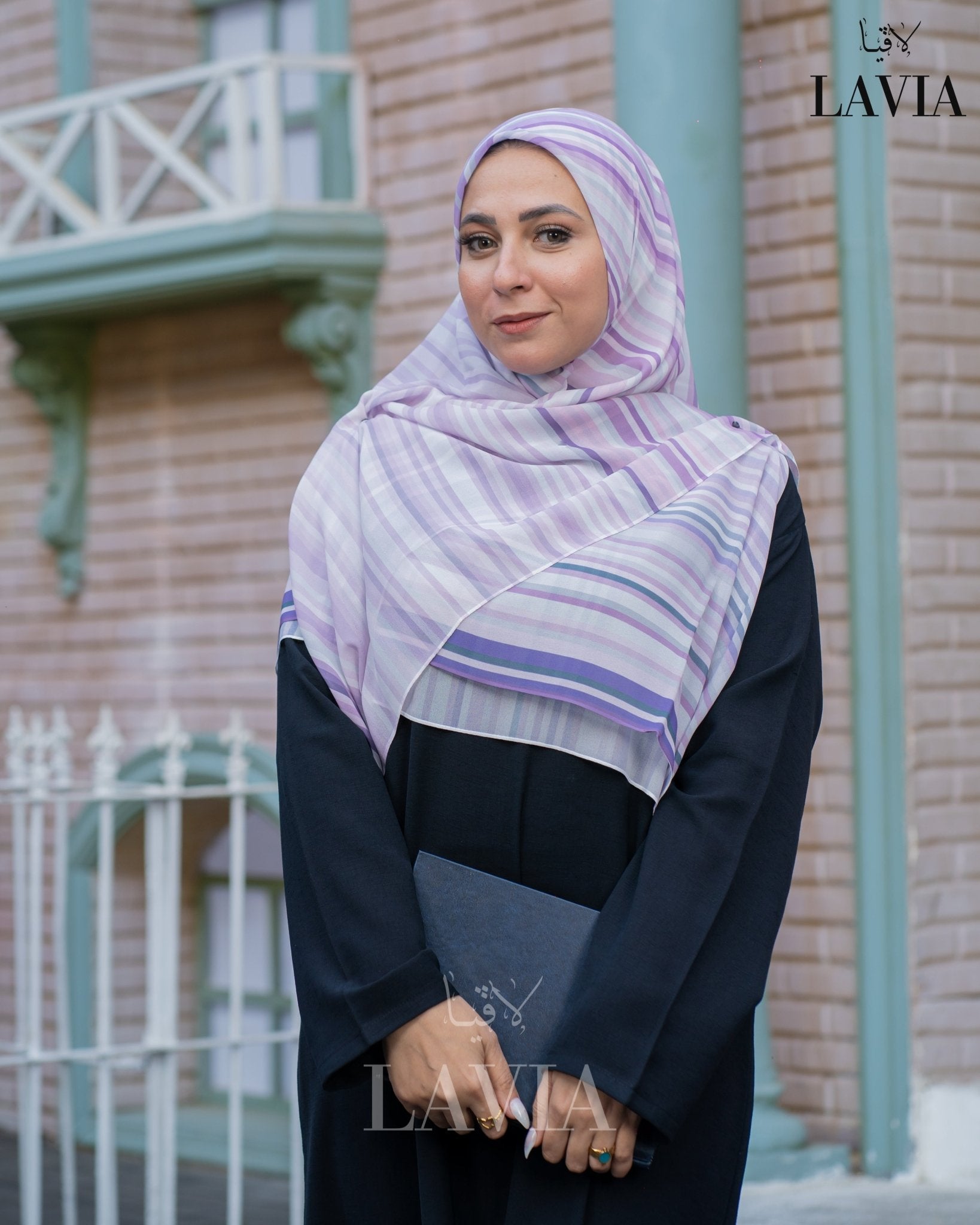 🖤 خمار ماليزي فاخر من جورجيت مطبوع – إصدار 2025 🖤 - Lavia