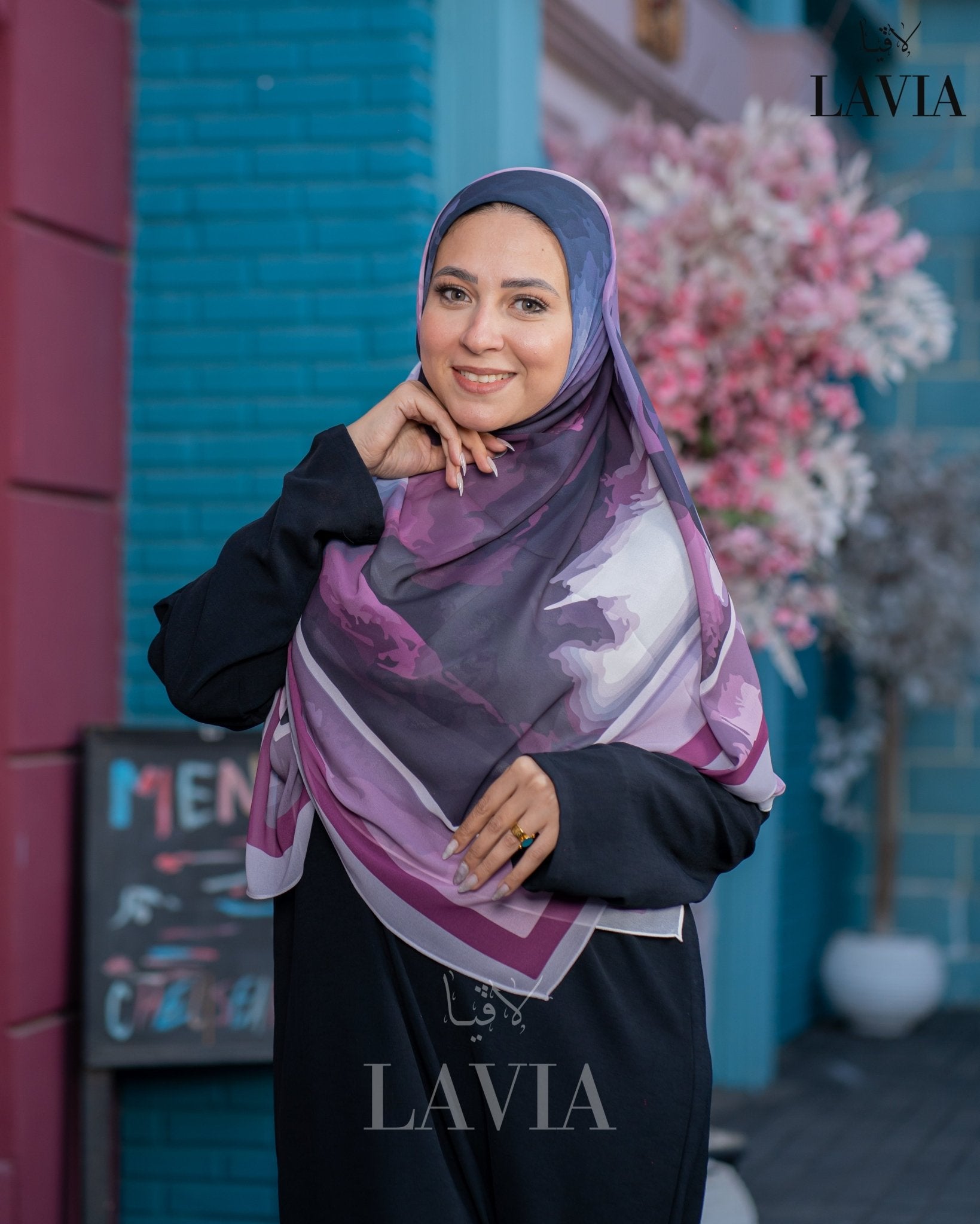 🖤 خمار ماليزي فاخر من جورجيت مطبوع – إصدار 2025 🖤 - Lavia