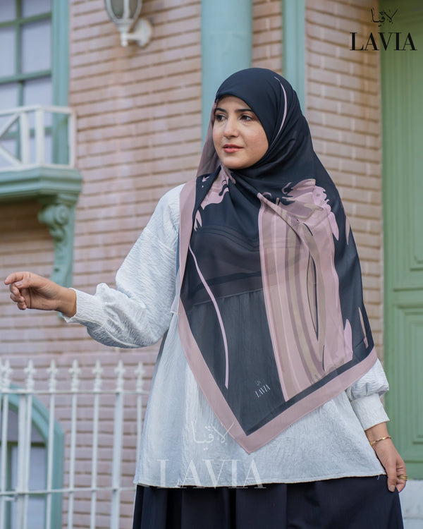 🖤 خمار ماليزي فاخر من جورجيت مطبوع – إصدار 2025 🖤 - Lavia