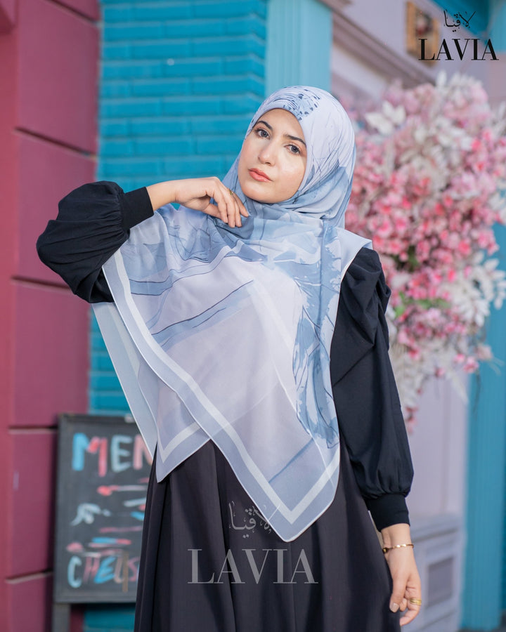 🖤 خمار ماليزي فاخر من جورجيت مطبوع – إصدار 2025 🖤 - Lavia
