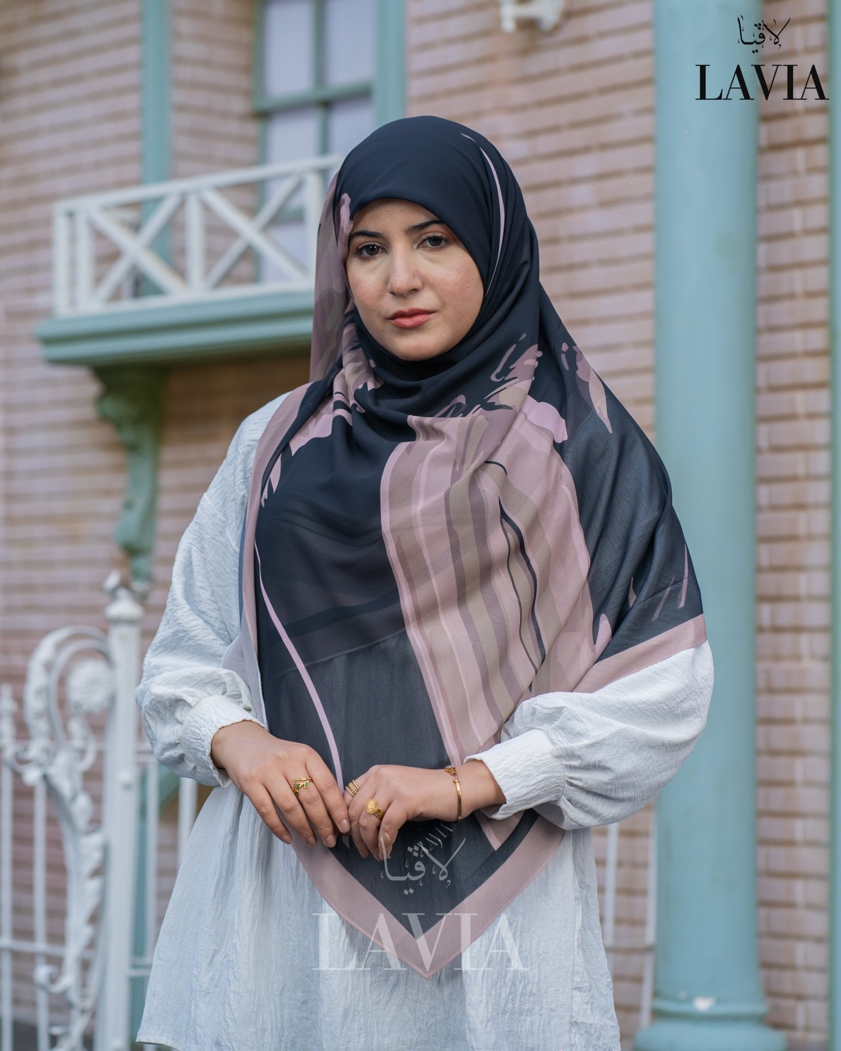 🖤 خمار ماليزي فاخر من جورجيت مطبوع – إصدار 2025 🖤 - Lavia