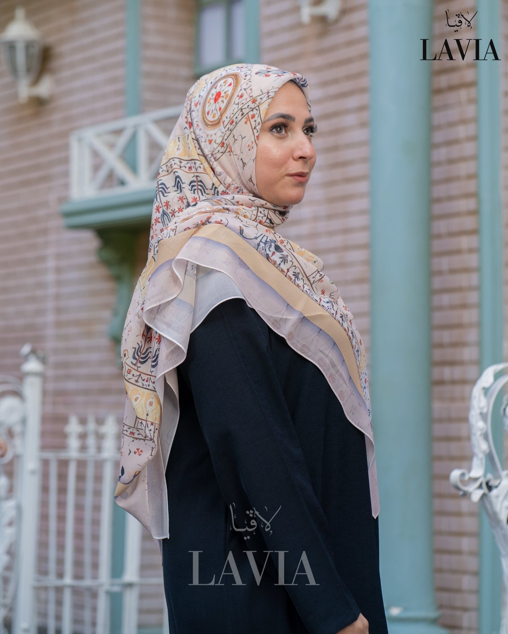 🖤 خمار ماليزي فاخر من جورجيت مطبوع – إصدار 2025 🖤 - Lavia