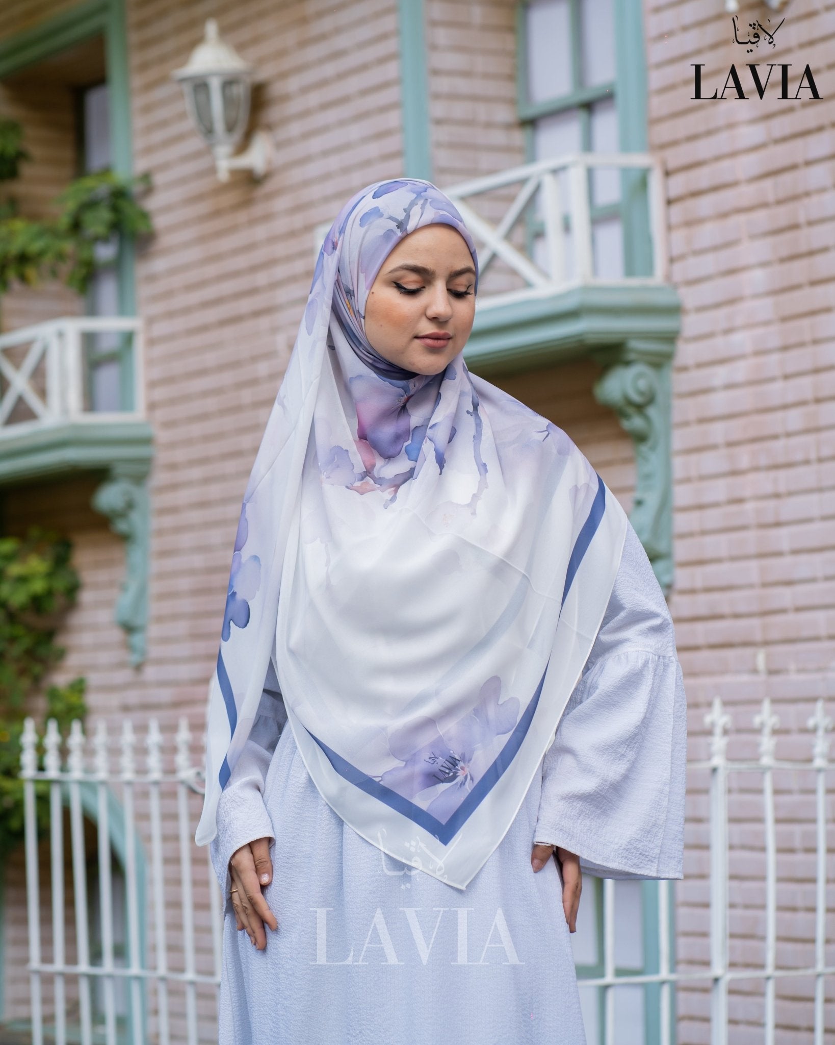 🖤 خمار ماليزي فاخر من جورجيت مطبوع – إصدار 2025 🖤 - Lavia