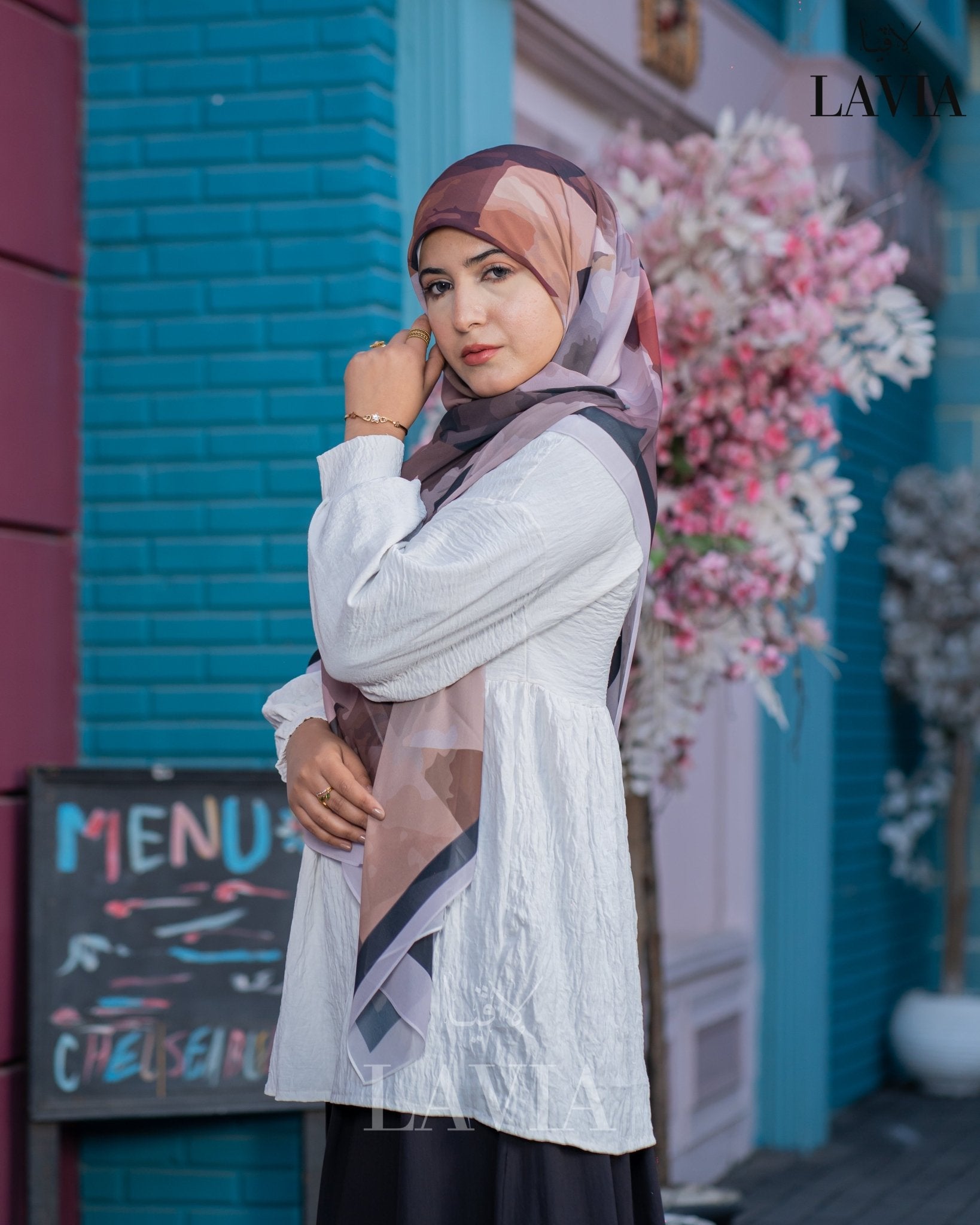 🖤 خمار ماليزي فاخر من جورجيت مطبوع – إصدار 2025 🖤 - Lavia