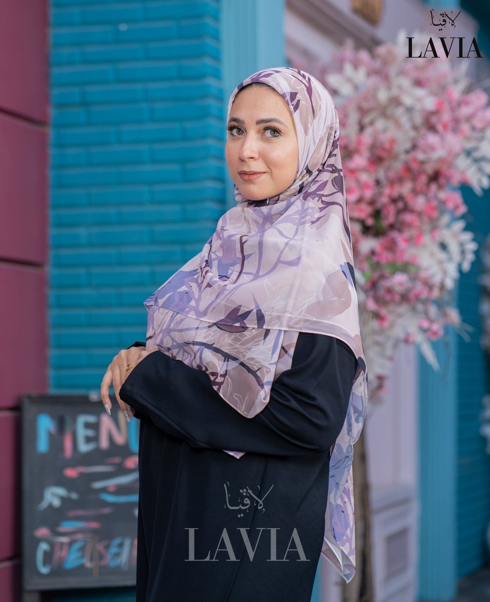 🖤 خمار ماليزي فاخر من جورجيت مطبوع – إصدار 2025 🖤 - Lavia