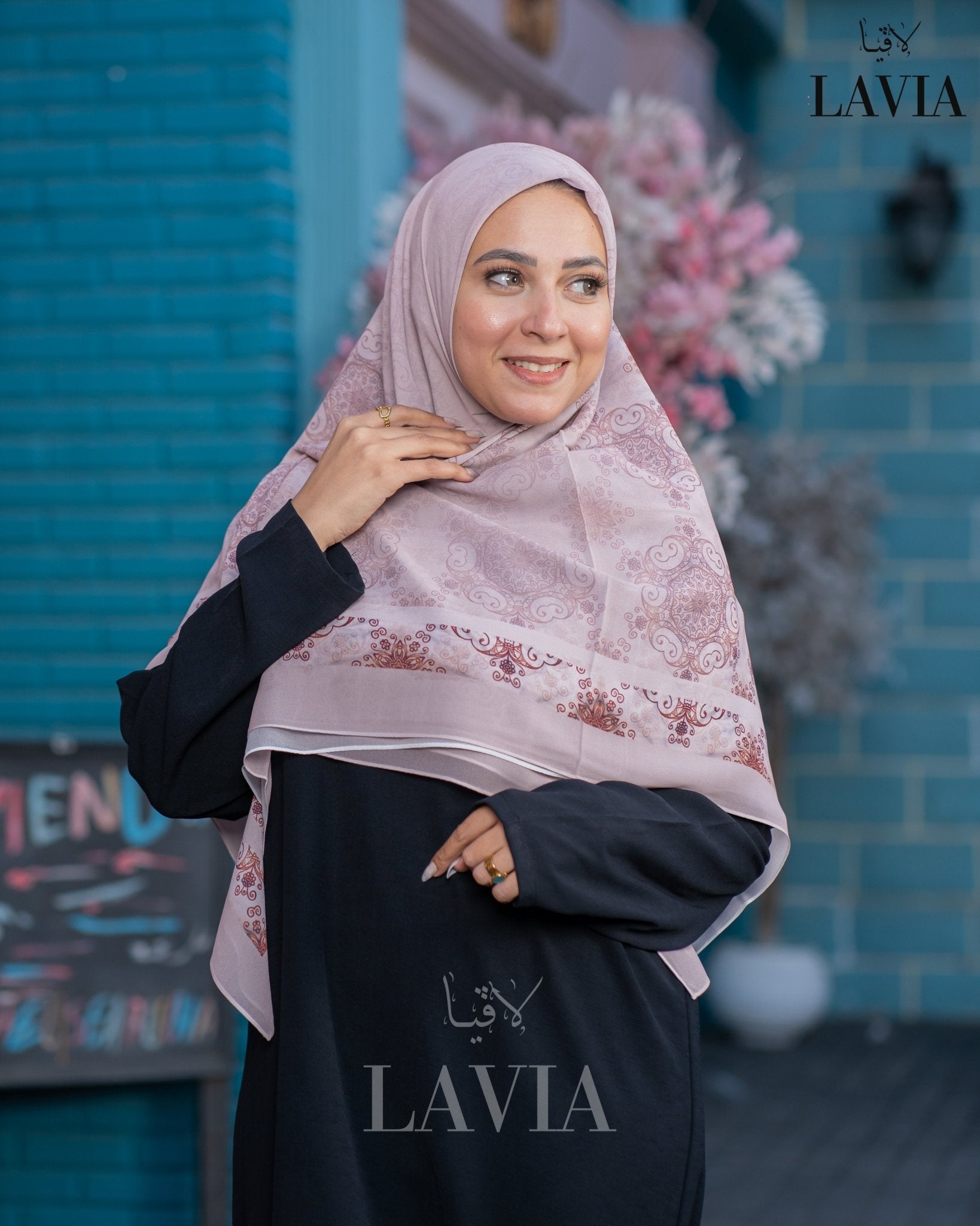 🖤 خمار ماليزي فاخر من جورجيت مطبوع – إصدار 2025 🖤 - Lavia