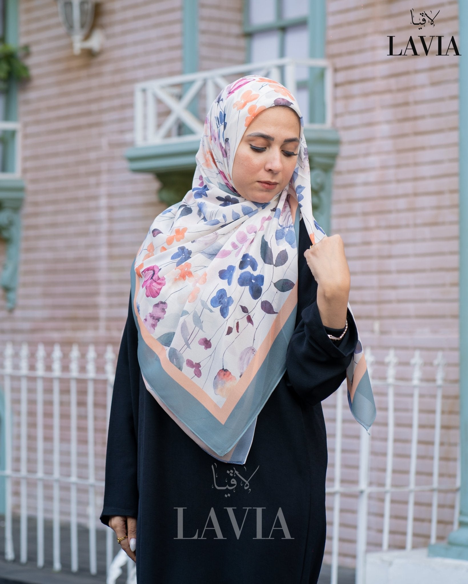 🖤 خمار ماليزي فاخر من جورجيت مطبوع – إصدار 2025 🖤 - Lavia