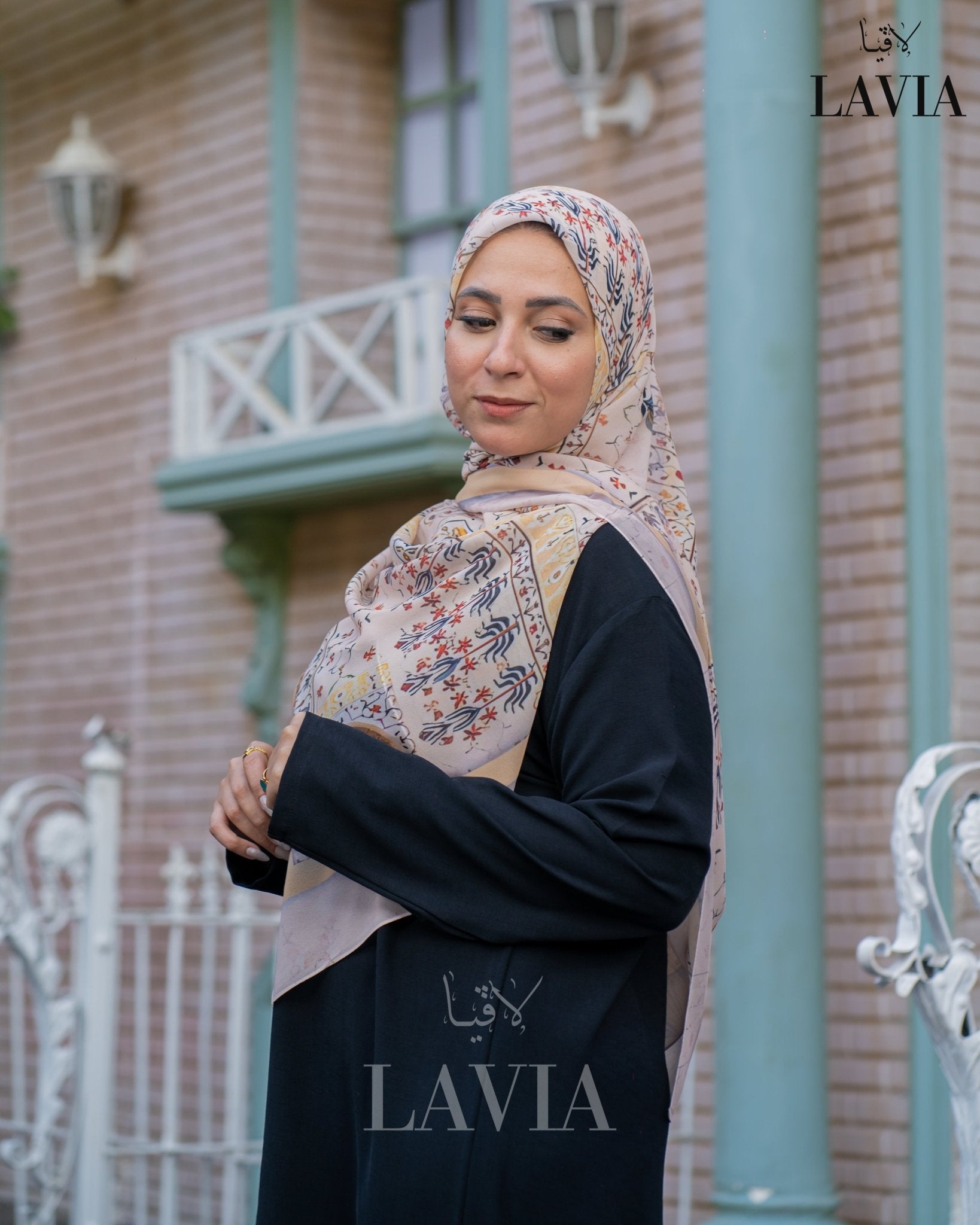 🖤 خمار ماليزي فاخر من جورجيت مطبوع – إصدار 2025 🖤 - Lavia