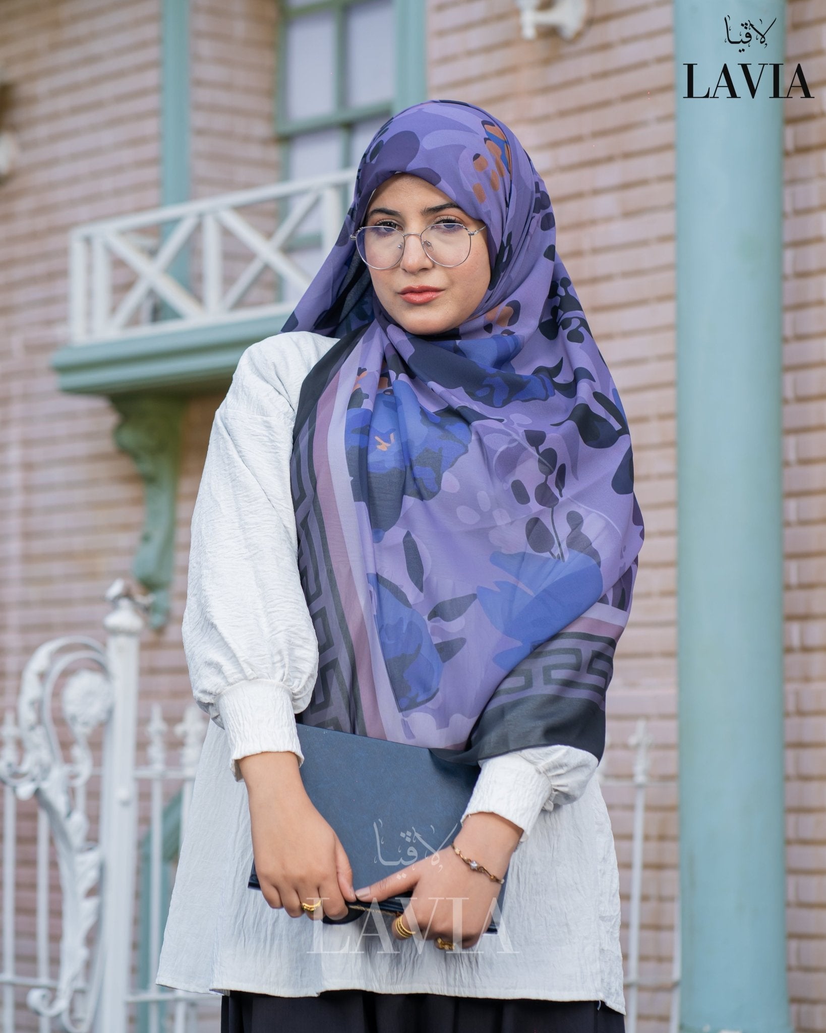 🖤 خمار ماليزي فاخر من جورجيت مطبوع – إصدار 2025 🖤 - Lavia