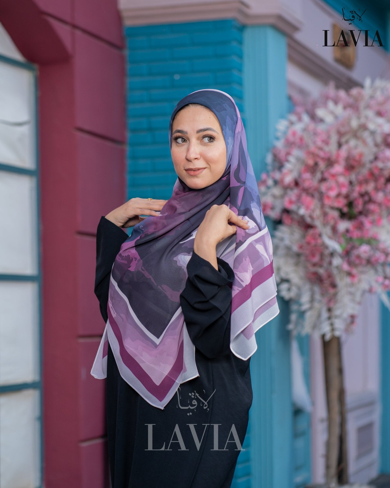 🖤 خمار ماليزي فاخر من جورجيت مطبوع – إصدار 2025 🖤 - Lavia