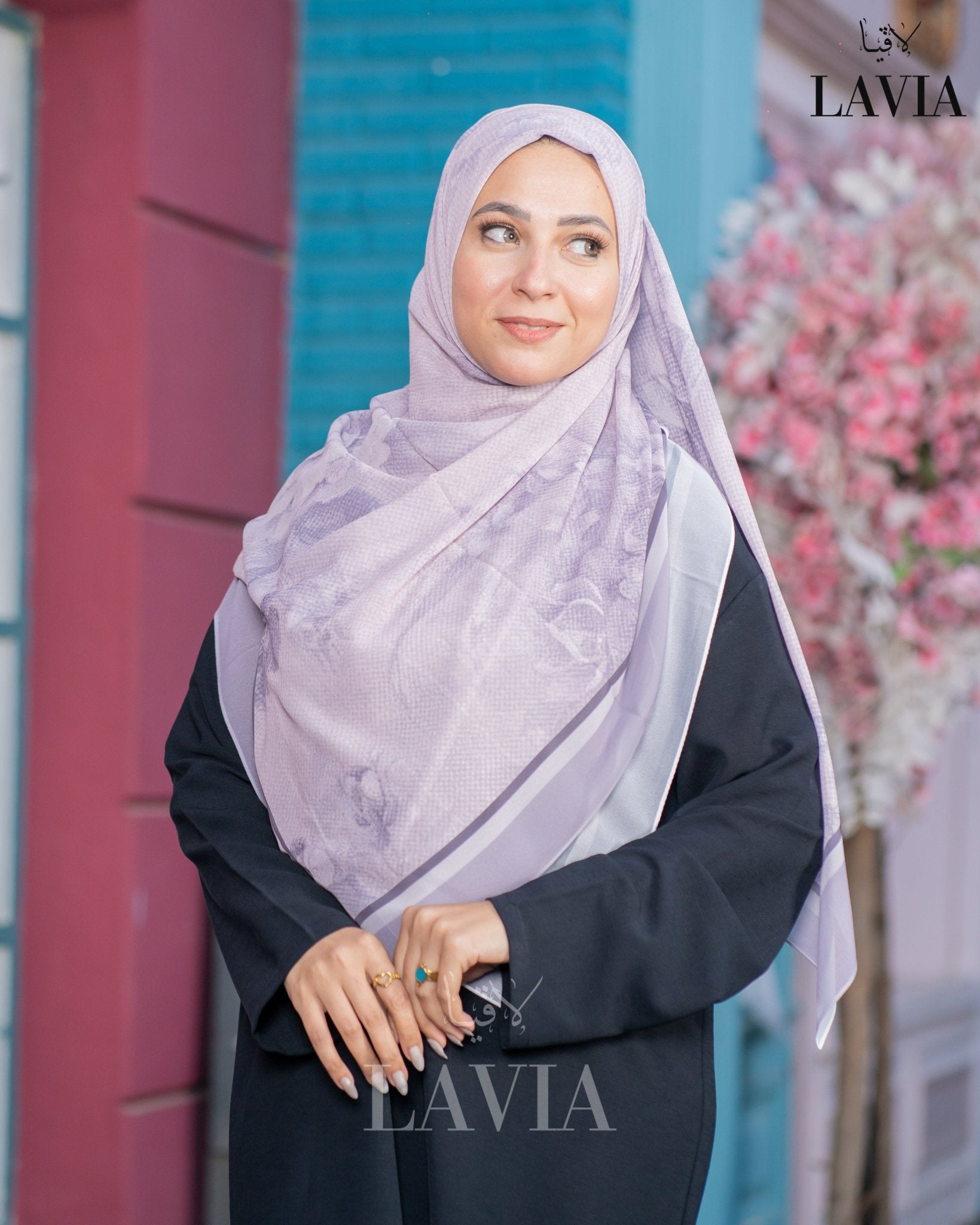 🖤 خمار ماليزي فاخر من جورجيت مطبوع – إصدار 2025 🖤 - Lavia
