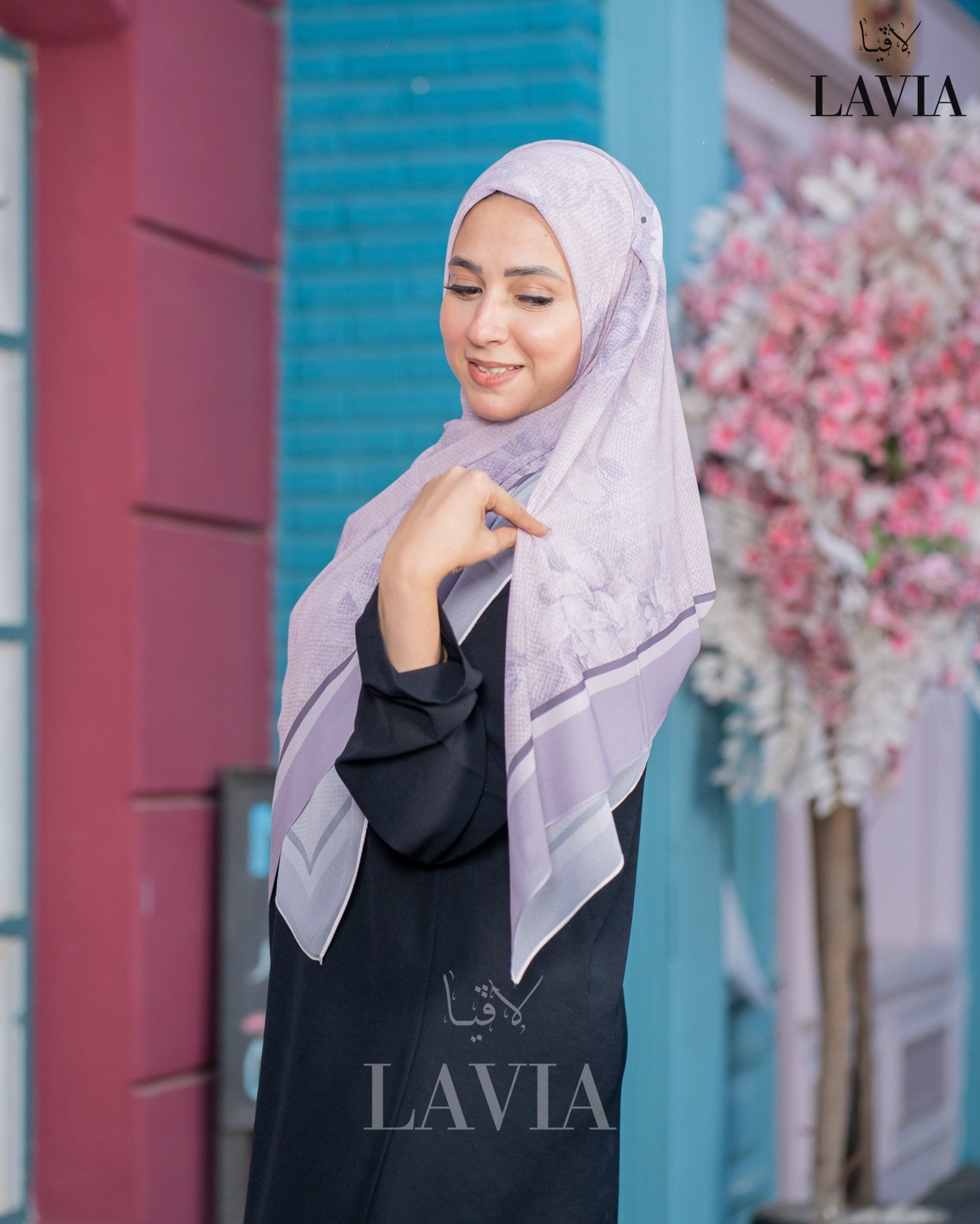 🖤 خمار ماليزي فاخر من جورجيت مطبوع – إصدار 2025 🖤 - Lavia