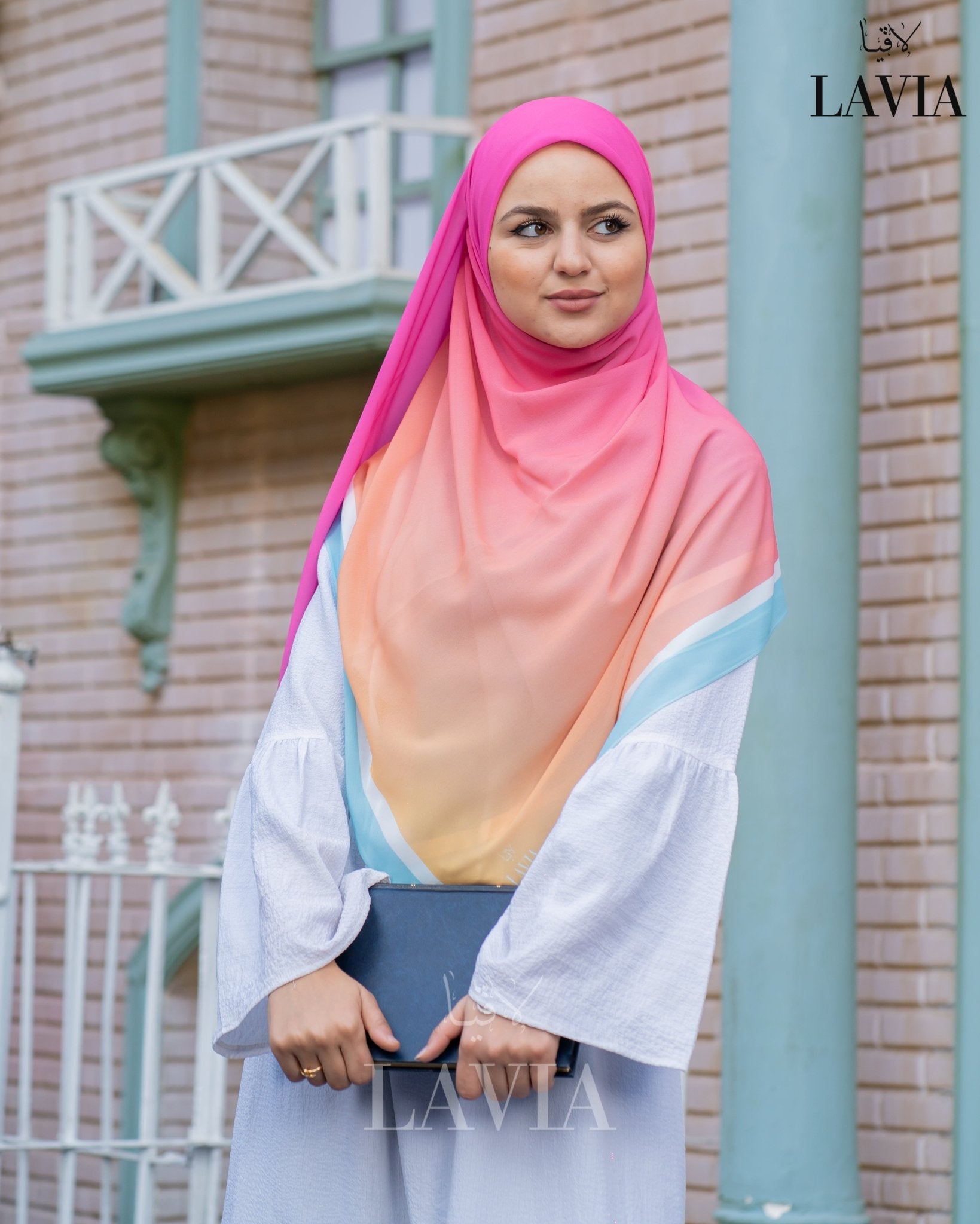 🖤 خمار ماليزي فاخر من جورجيت مطبوع – إصدار 2025 🖤 - Lavia