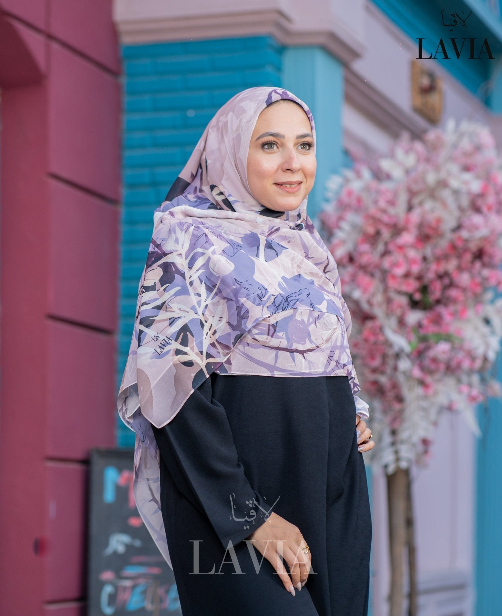 🖤 خمار ماليزي فاخر من جورجيت مطبوع – إصدار 2025 🖤 - Lavia