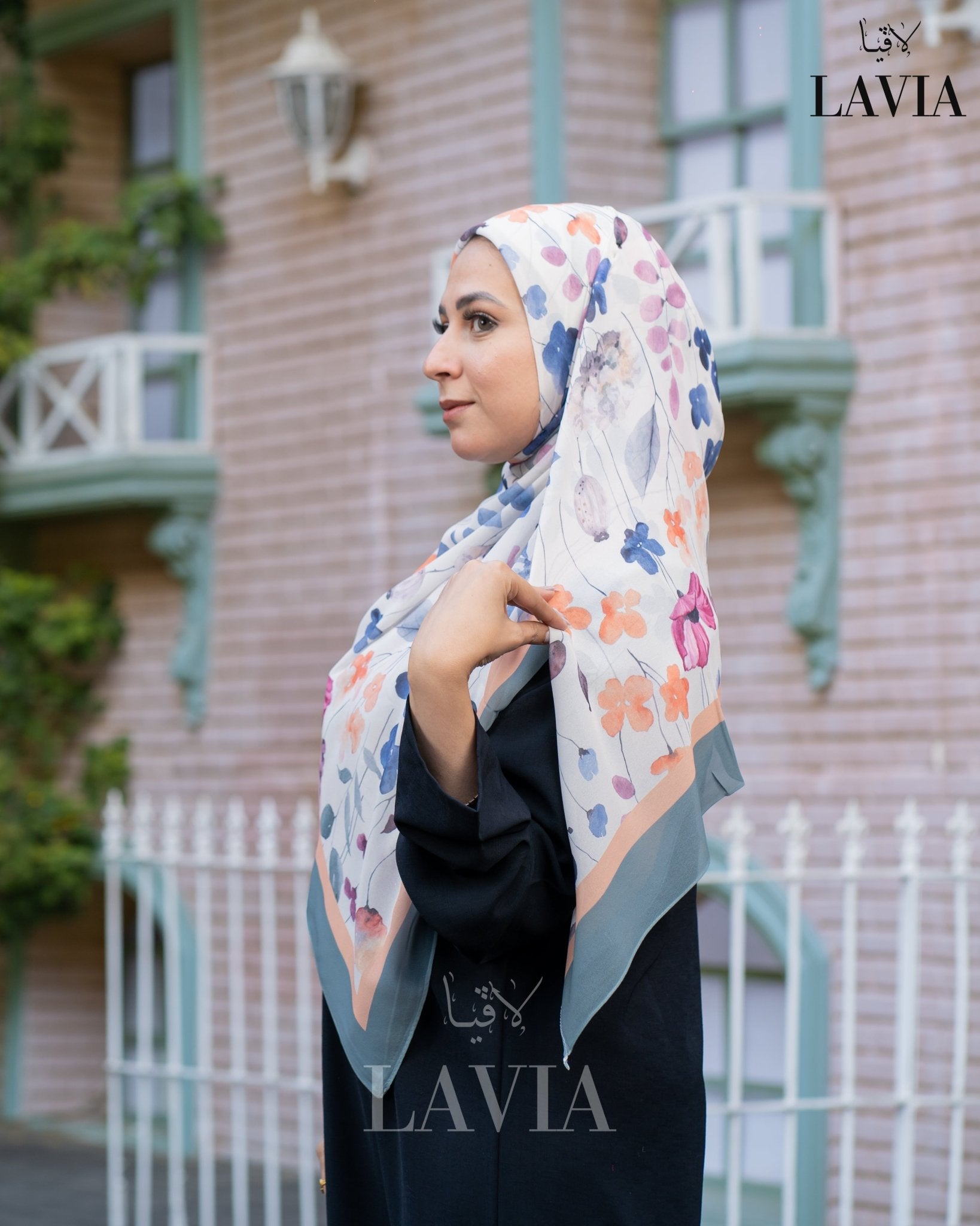 🖤 خمار ماليزي فاخر من جورجيت مطبوع – إصدار 2025 🖤 - Lavia