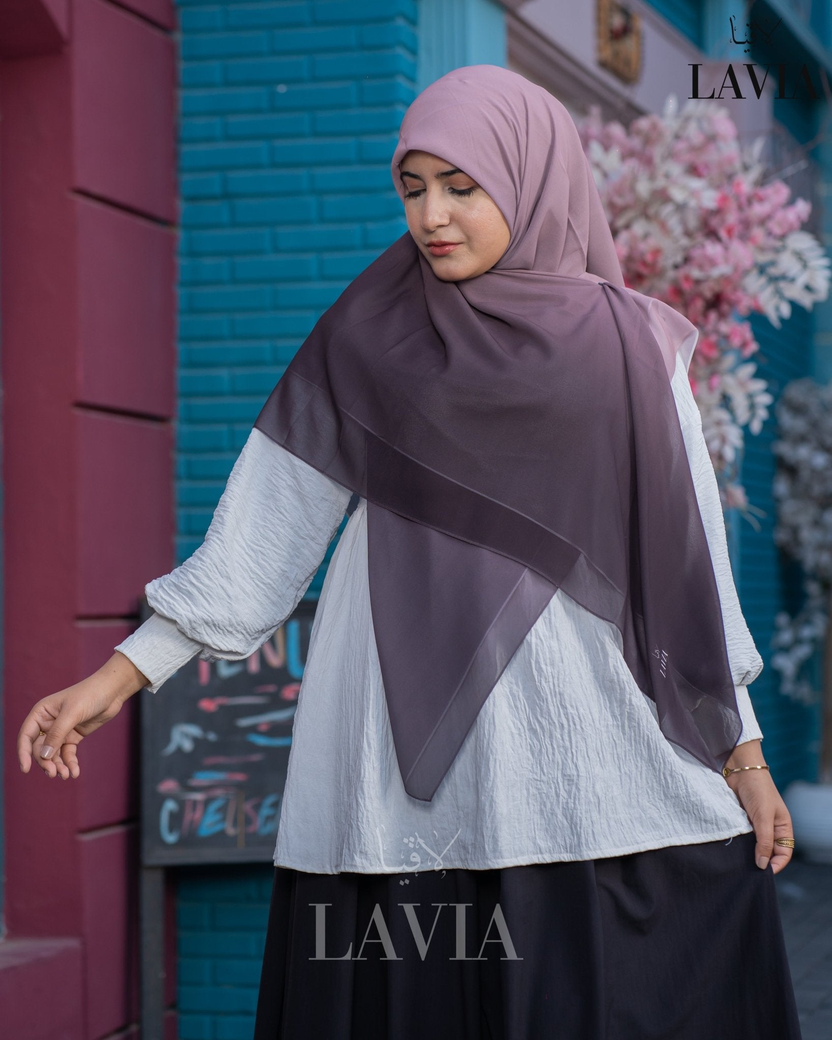 🖤 خمار ماليزي فاخر من جورجيت مطبوع – إصدار 2025 🖤 - Lavia