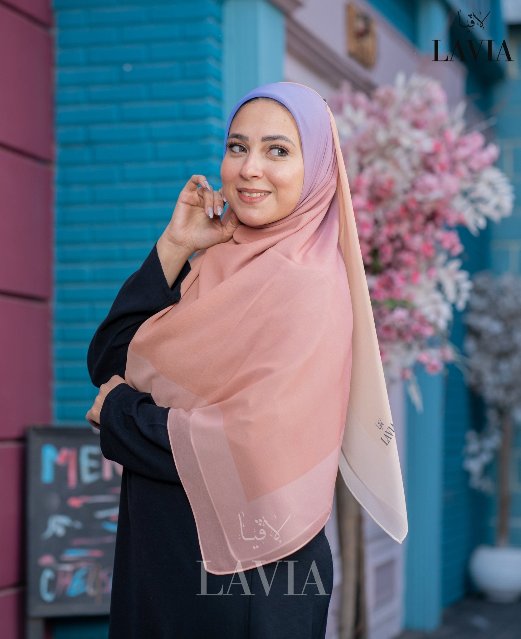 🖤 خمار ماليزي فاخر من جورجيت مطبوع – إصدار 2025 🖤 - Lavia