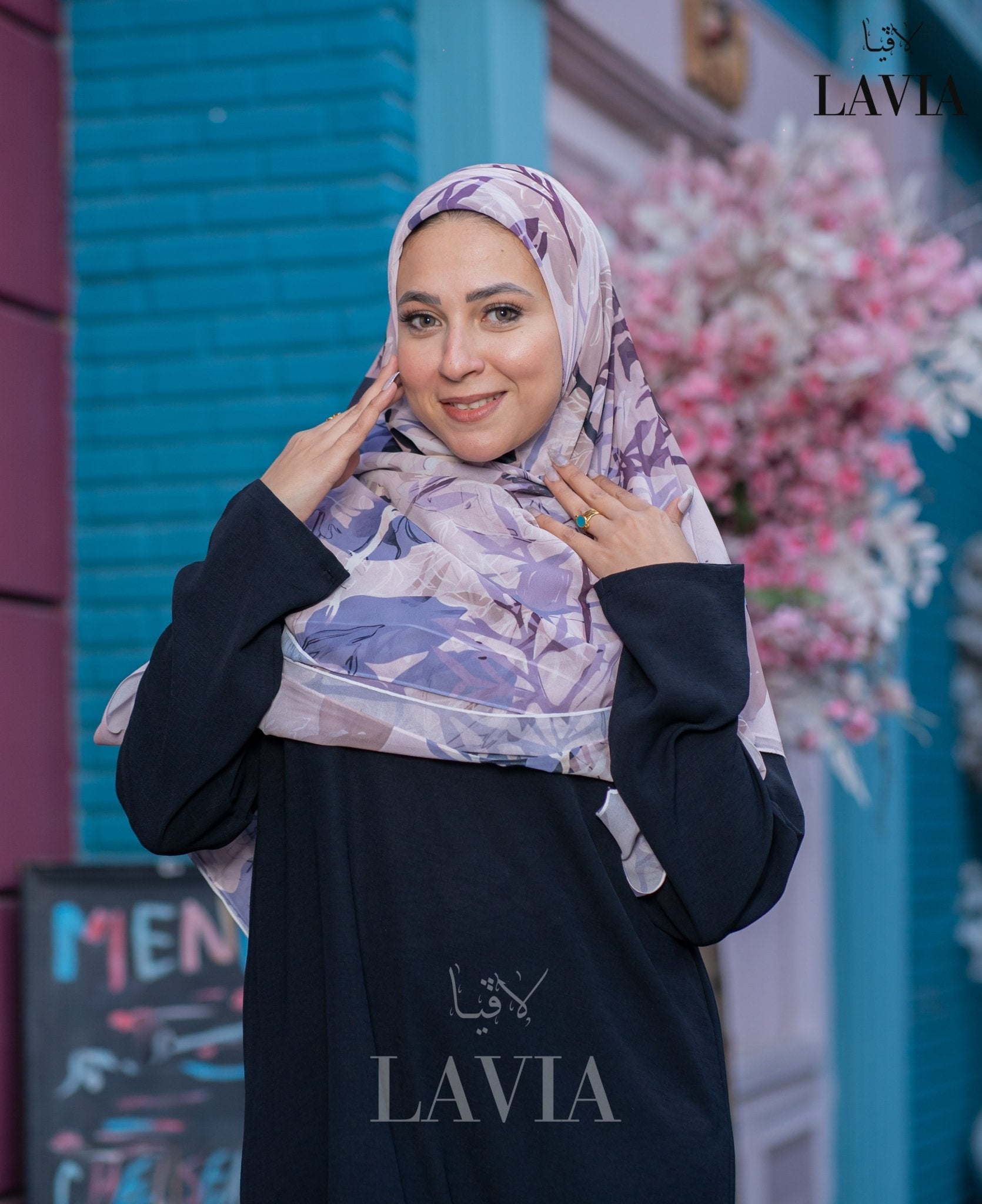 🖤 خمار ماليزي فاخر من جورجيت مطبوع – إصدار 2025 🖤 - Lavia