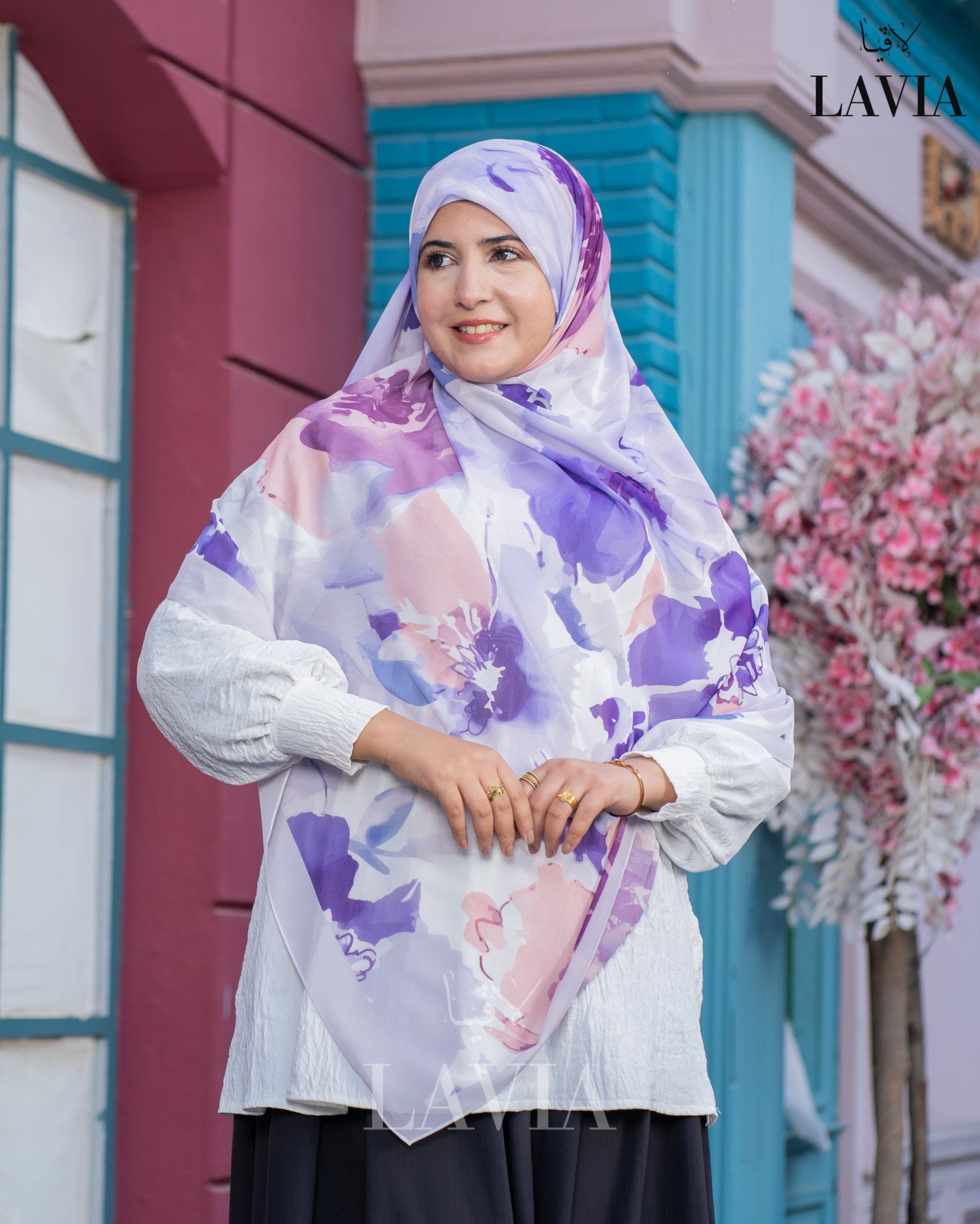 🖤 خمار ماليزي فاخر من جورجيت مطبوع – إصدار 2025 🖤 - Lavia