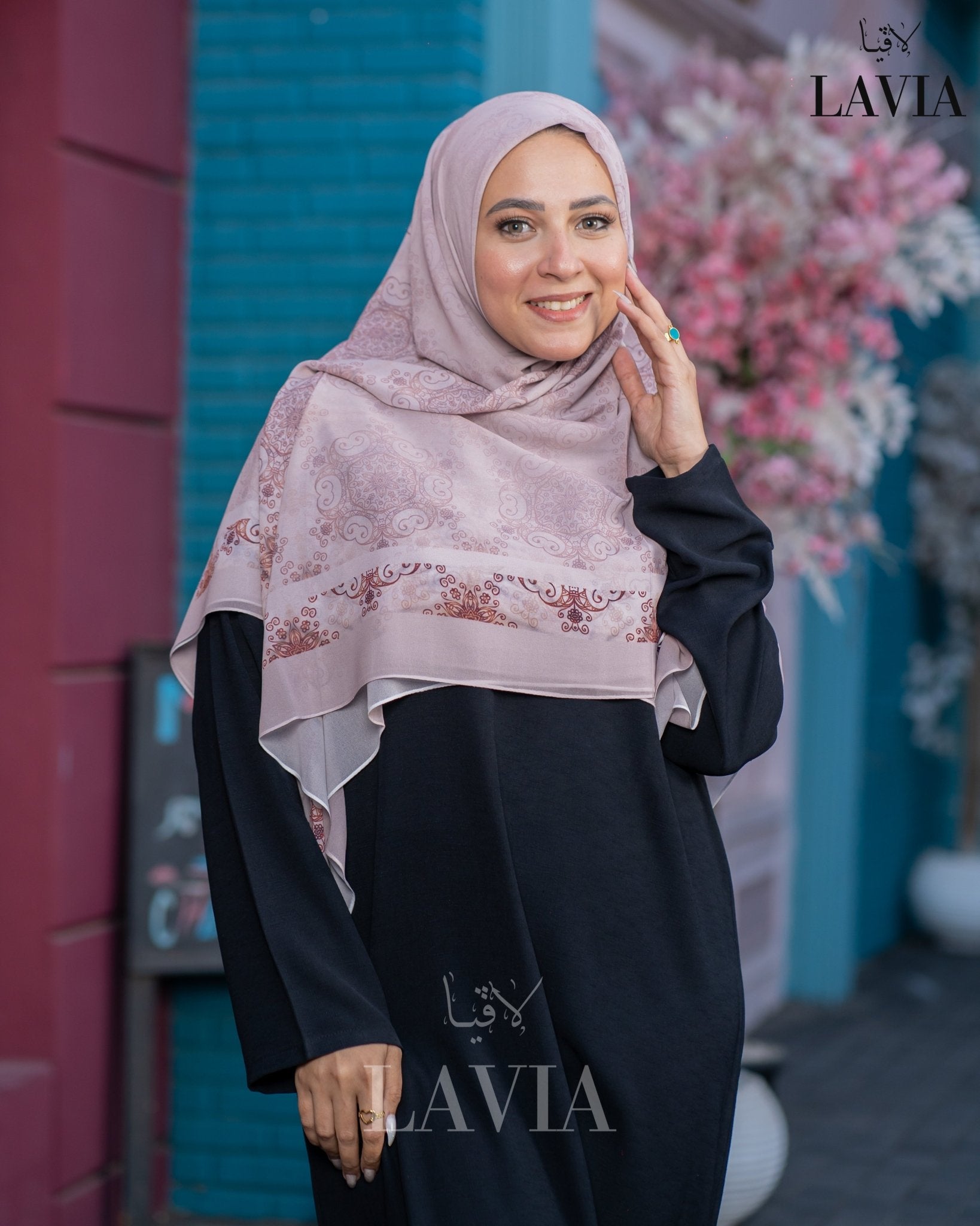 🖤 خمار ماليزي فاخر من جورجيت مطبوع – إصدار 2025 🖤 - Lavia