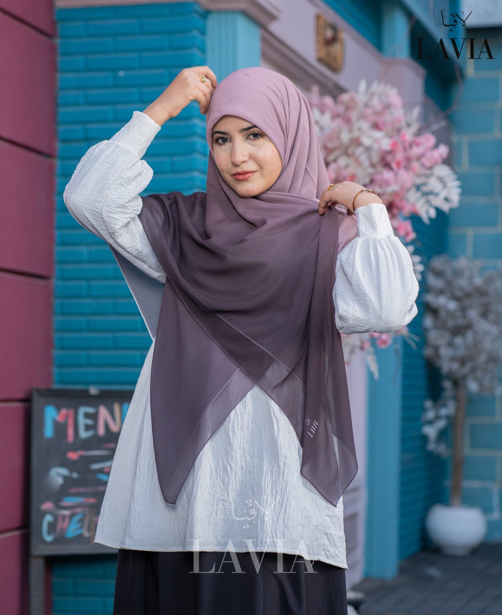 🖤 خمار ماليزي فاخر من جورجيت مطبوع – إصدار 2025 🖤 - Lavia