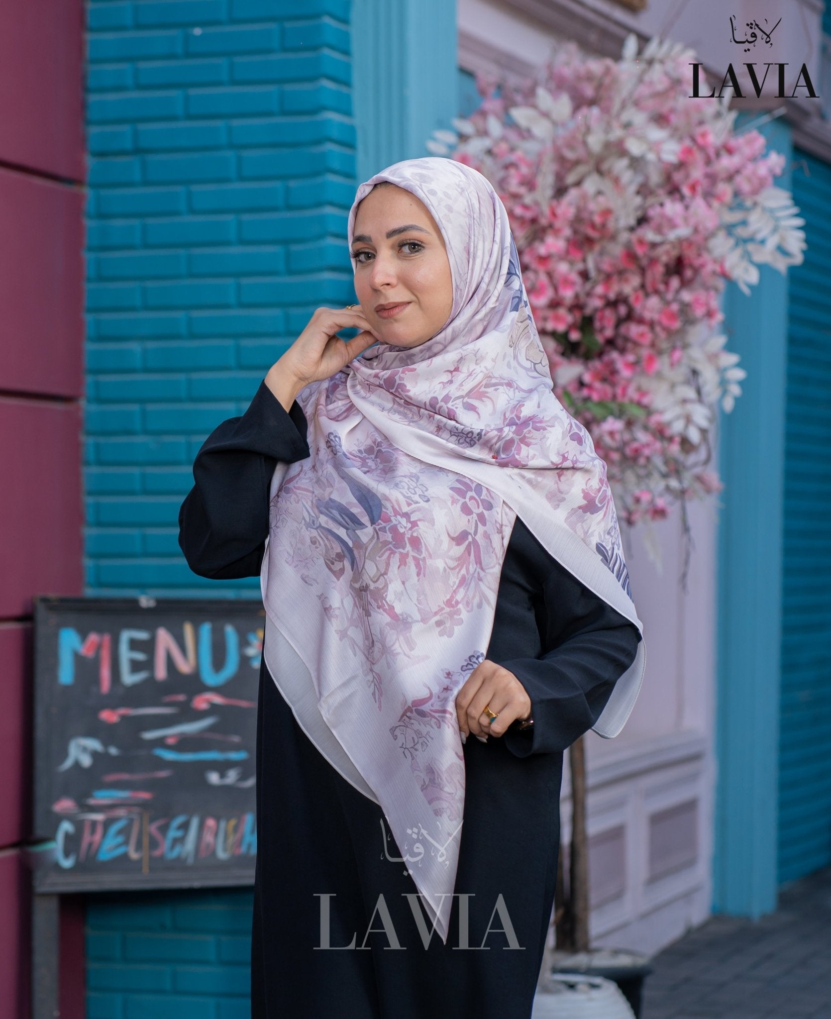خمار ماليزي حرير ساتان فخم - Lavia