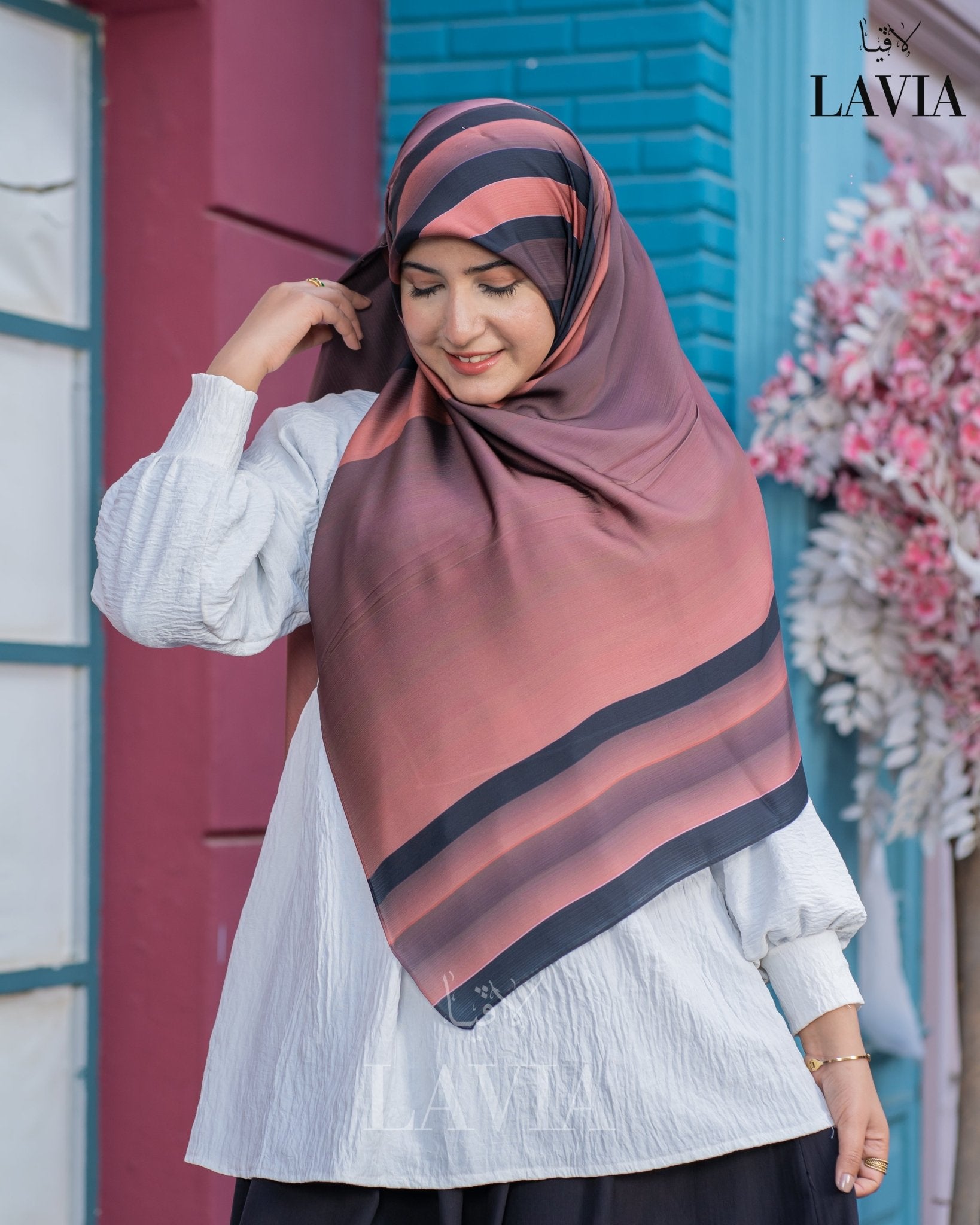 خمار ماليزي حرير ساتان فخم - Lavia