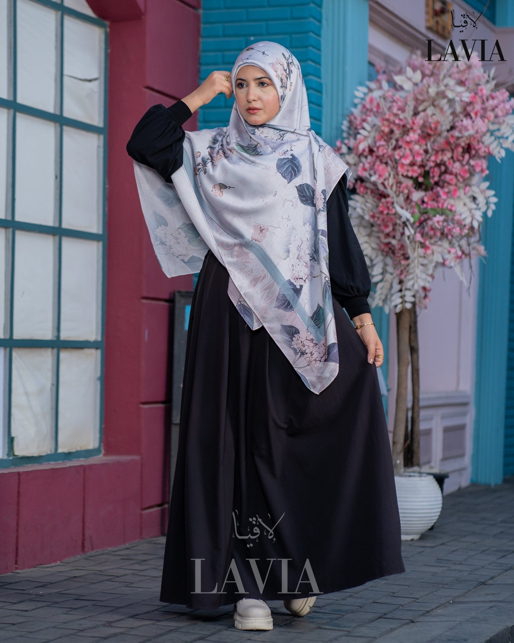 خمار ماليزي حرير ساتان فخم - Lavia