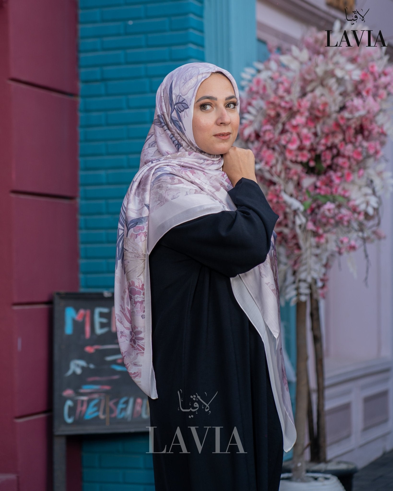 خمار ماليزي حرير ساتان فخم - Lavia