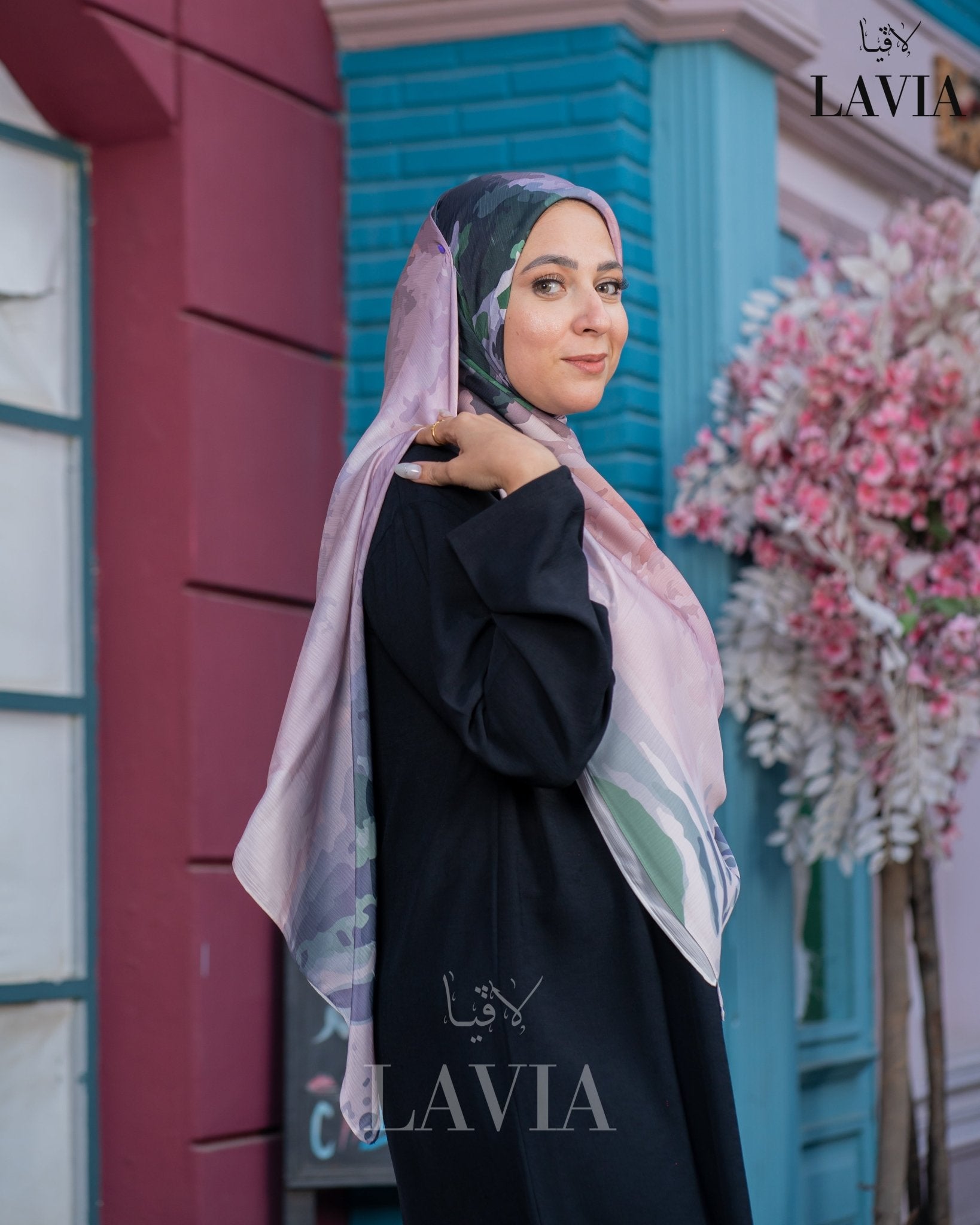 خمار ماليزي حرير ساتان فخم - Lavia