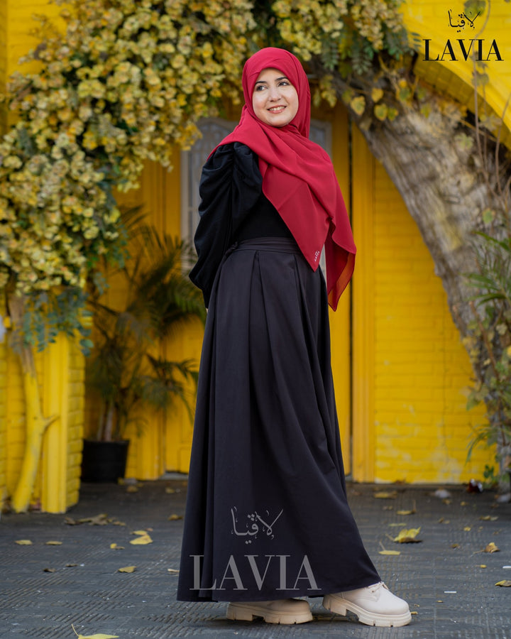 خمار ماليزي ناعم قماش جورجيت لون احمر - Lavia