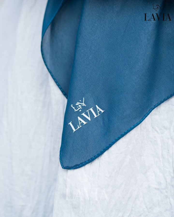 خمار ماليزي ناعم قماش جورجيت لون بترولي - Lavia
