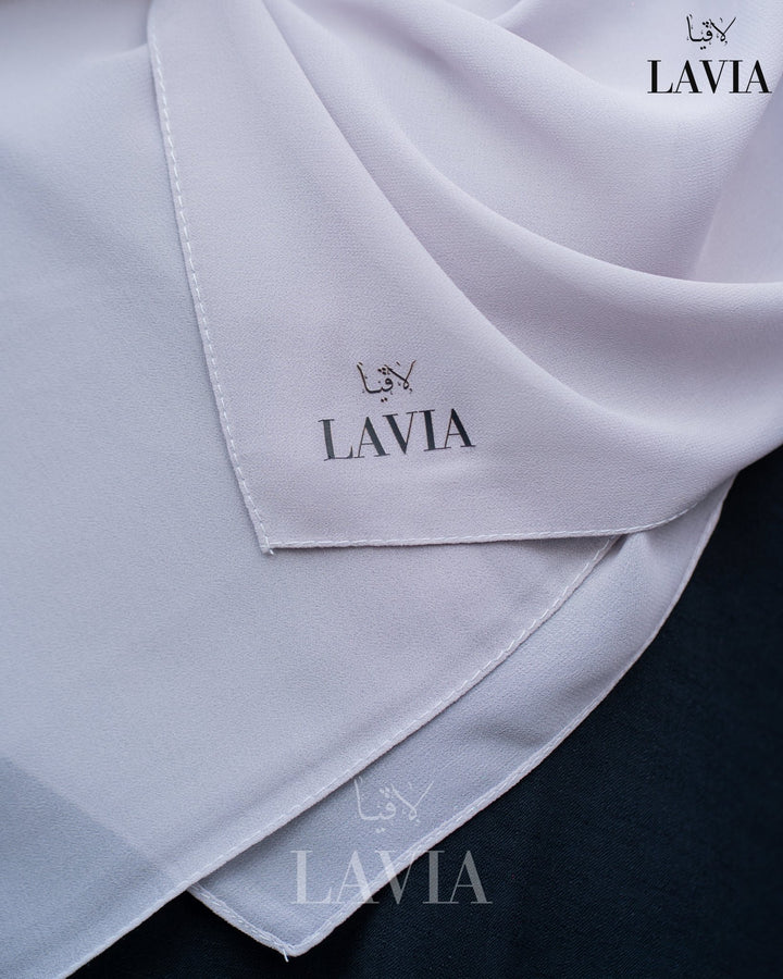 خمار ماليزي ناعم قماش جورجيت لون رمادي فاتح - Lavia